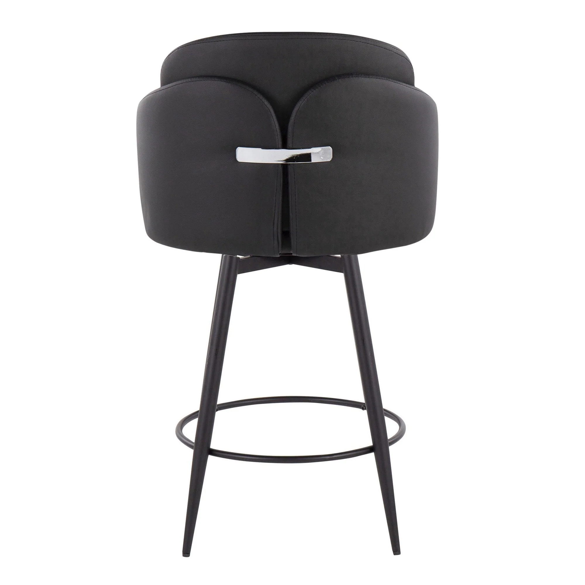 Dahlia 26" Fixed-Height Counter Stool - Set of 2 Black By LumiSource - B26-DAHLIAPU-55ZQ2 BKBK2 - Image 7