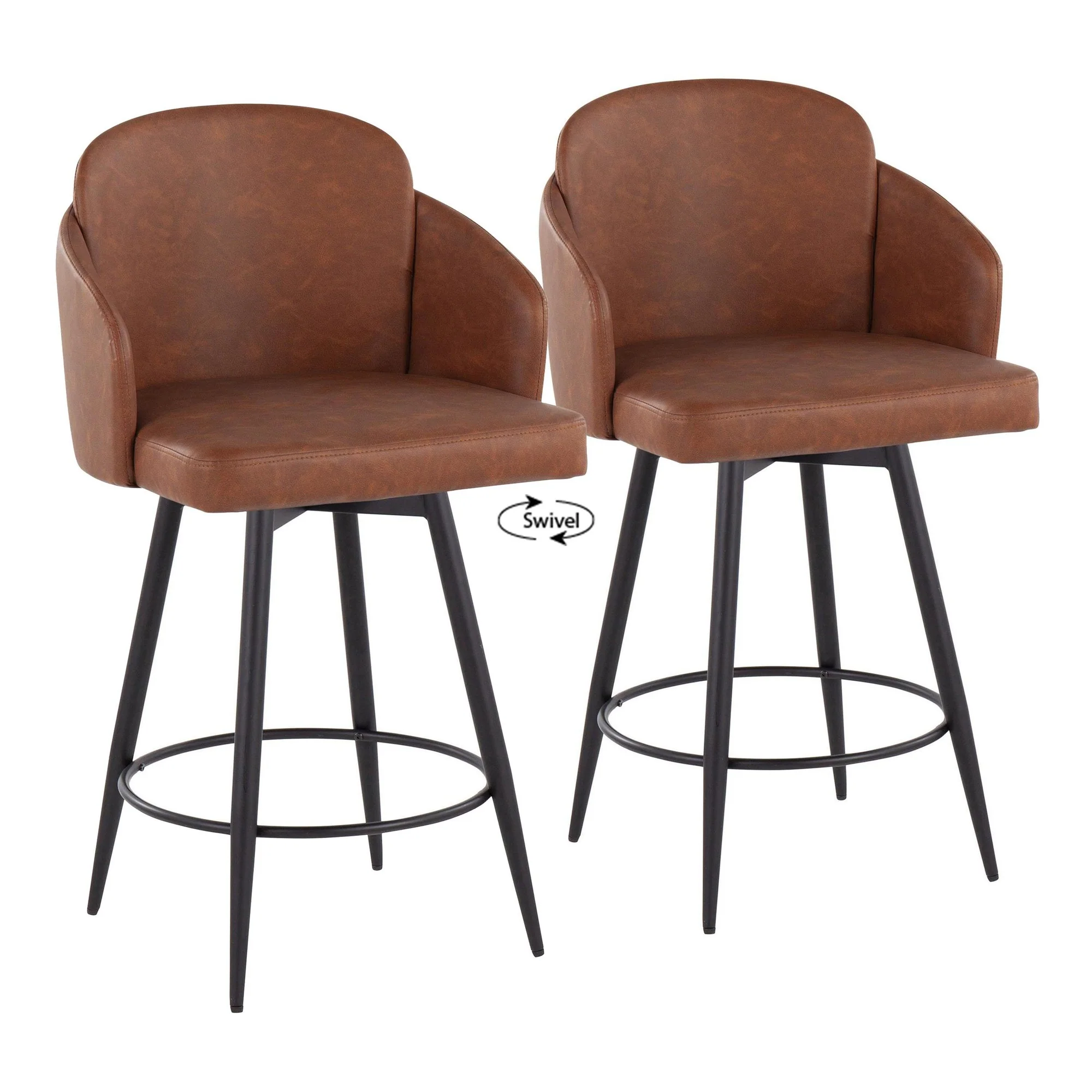 Dahlia 26" Fixed-Height Counter Stool - Set of 2 Black By LumiSource - B26-DAHLIAPU-55ZQ2 BKBK2 - Image 8