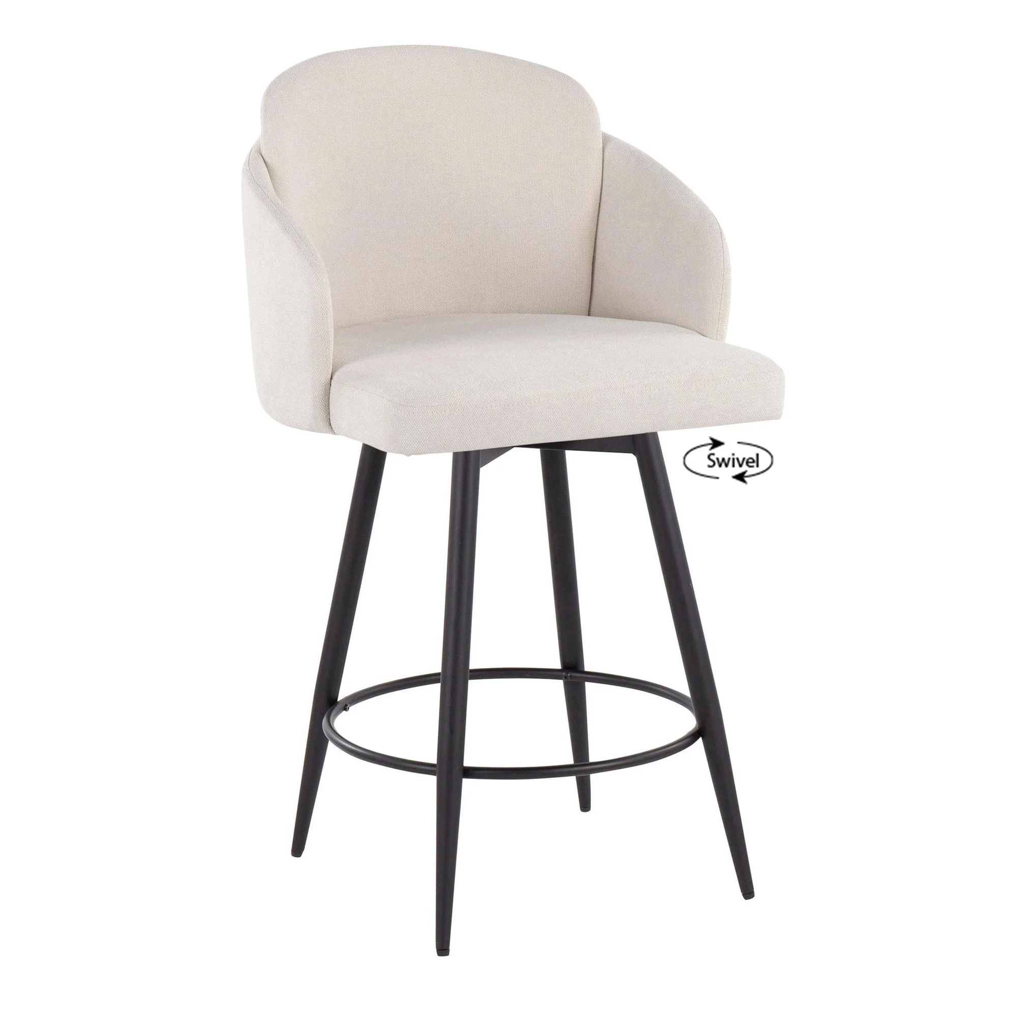 Dahlia 26" Fixed-Height Counter Stool - Set of 2 Cream By LumiSource - Image 4