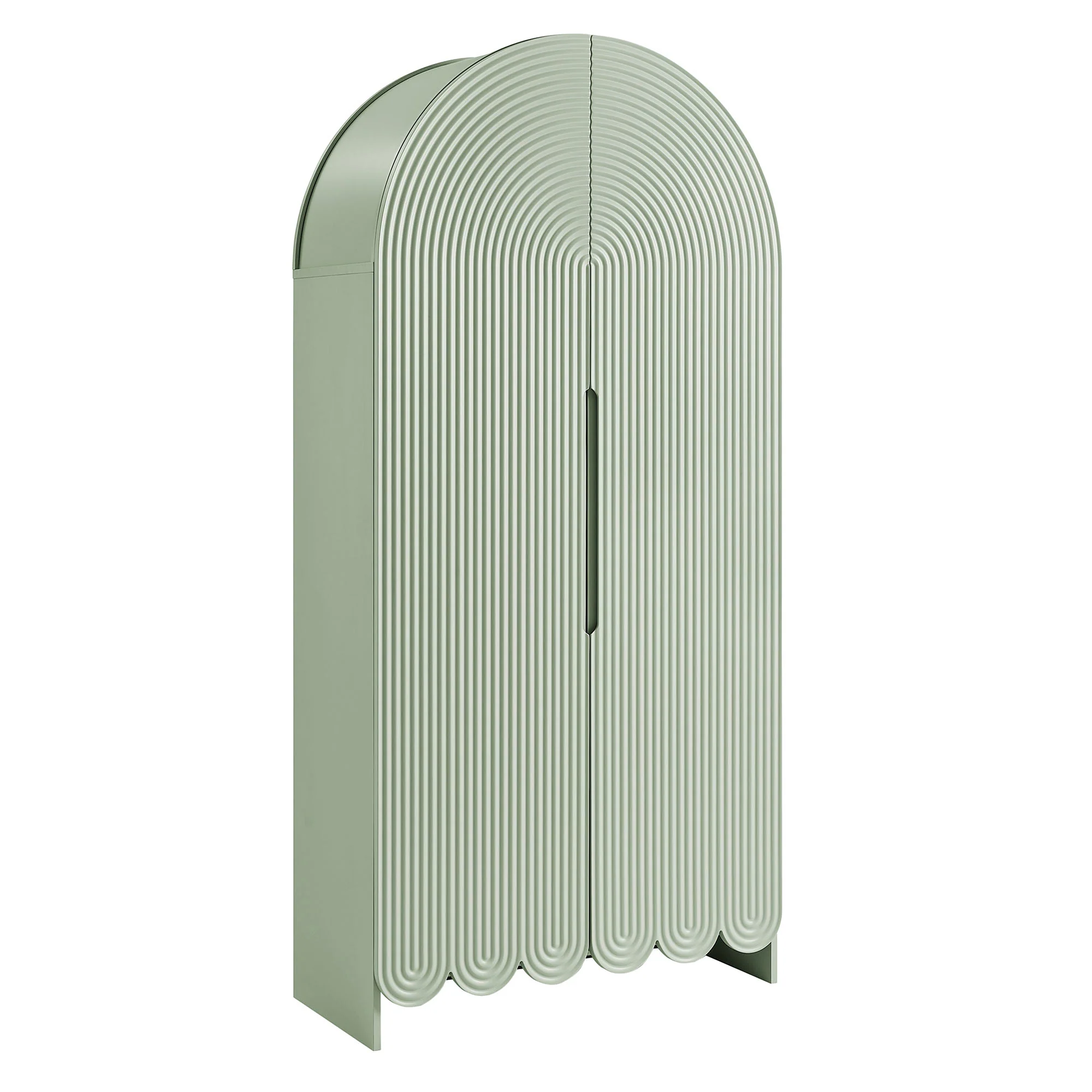 Dahlia 78 Inch Fluted and Scalloped Arched Storage Cabinet by Modway - Image 11
