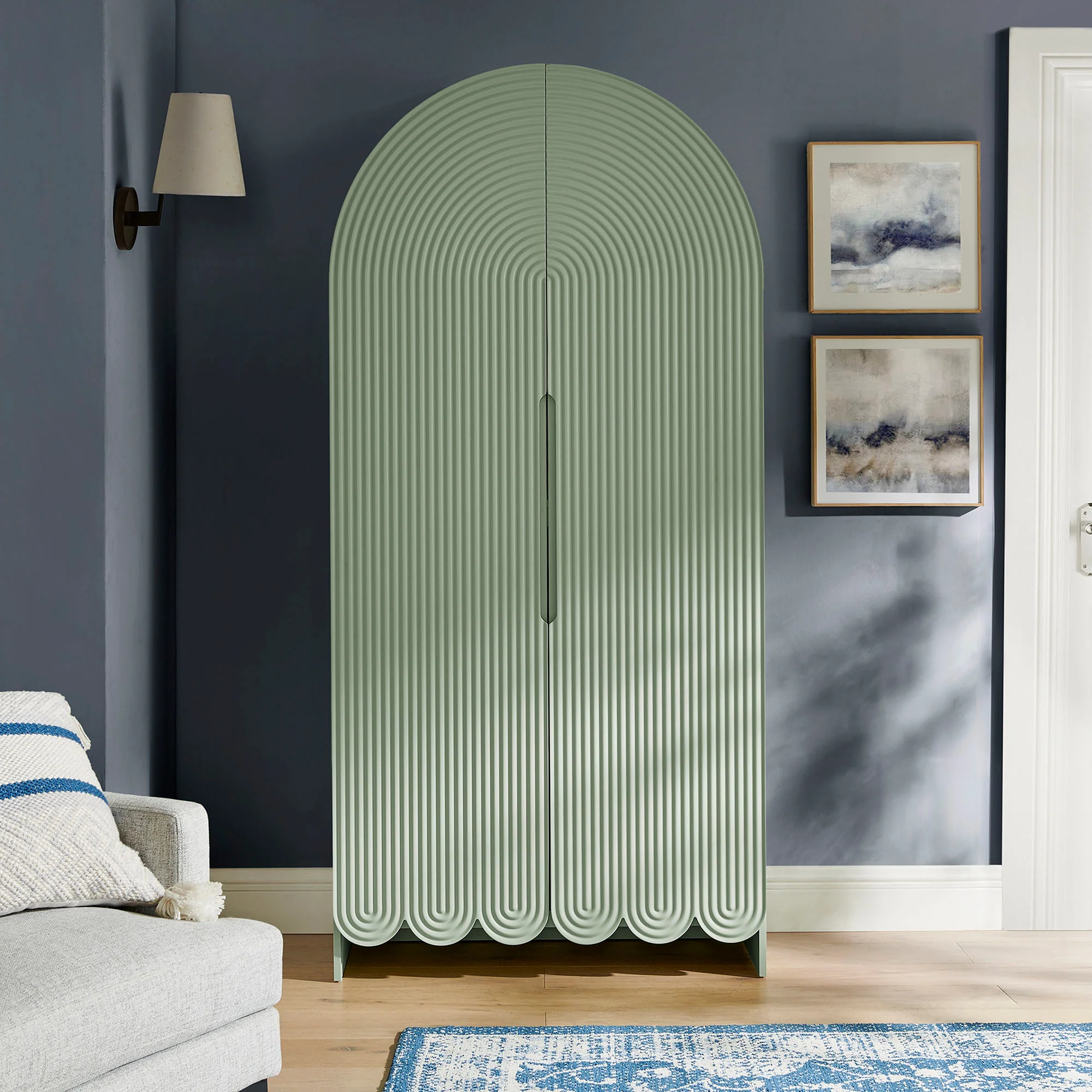 Dahlia 78 Inch Fluted and Scalloped Arched Storage Cabinet by Modway - Image 17