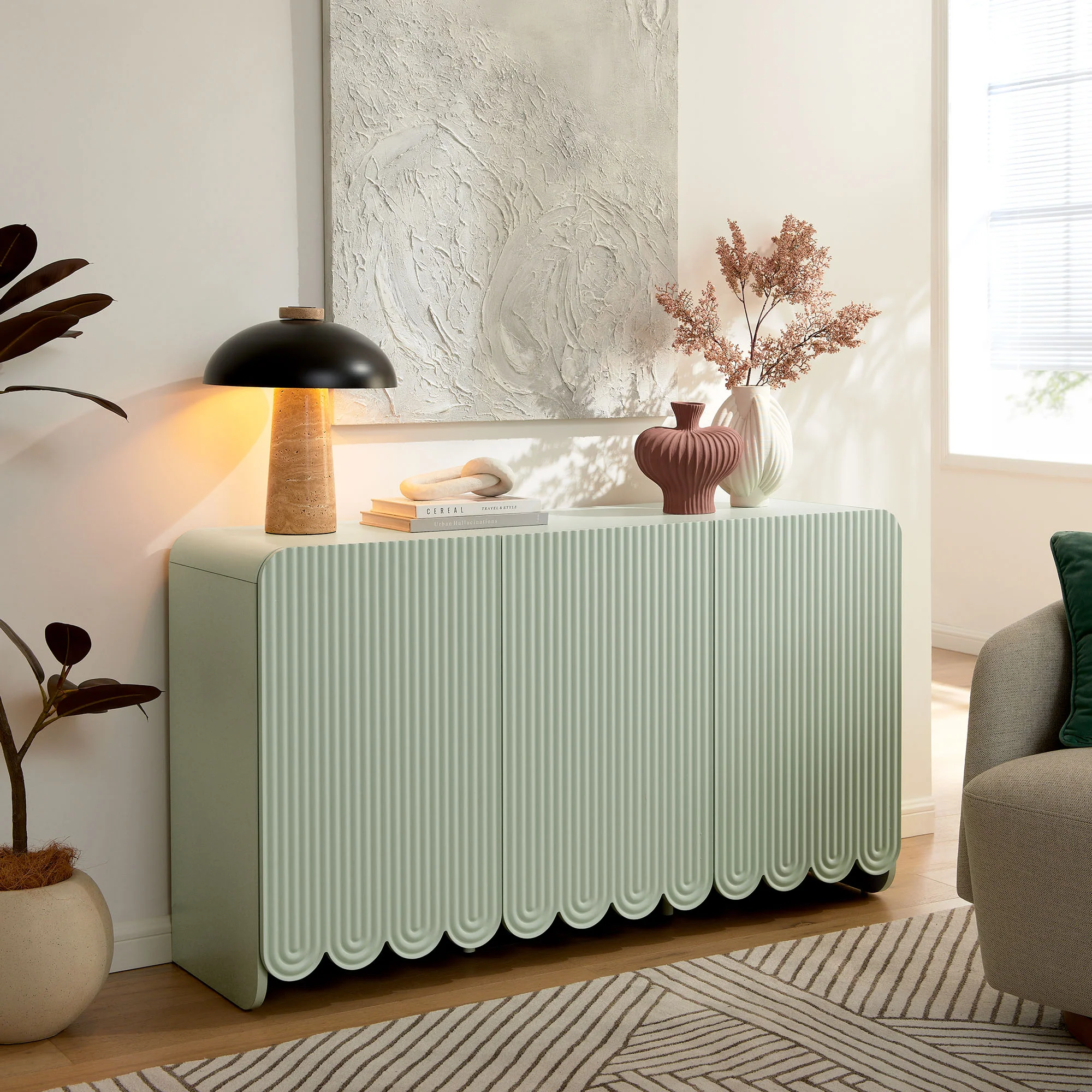 Dahlia Fluted and Scalloped Sideboard Storage Cabinet by Modway - Image 16