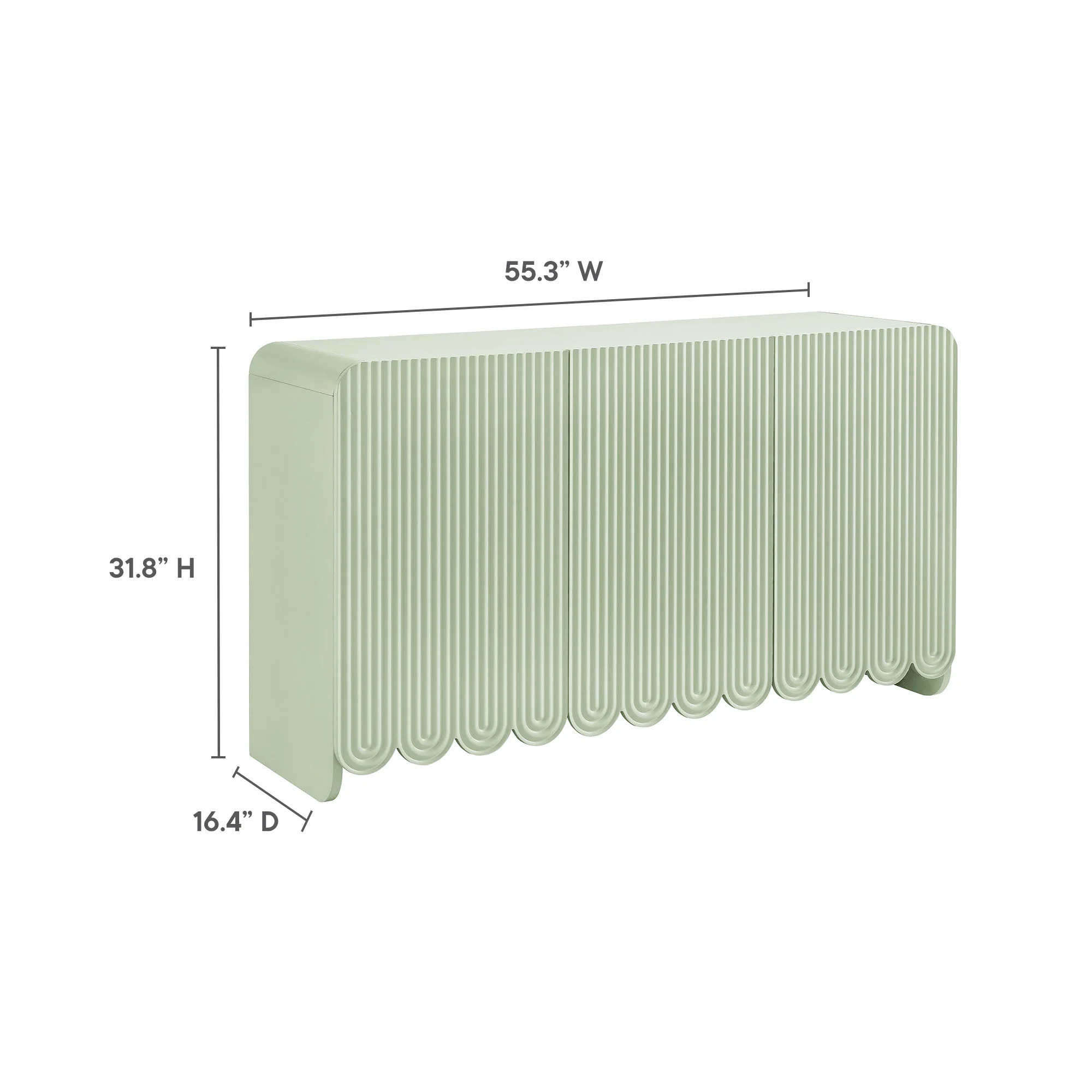 Dahlia Fluted and Scalloped Sideboard Storage Cabinet by Modway - Image 18