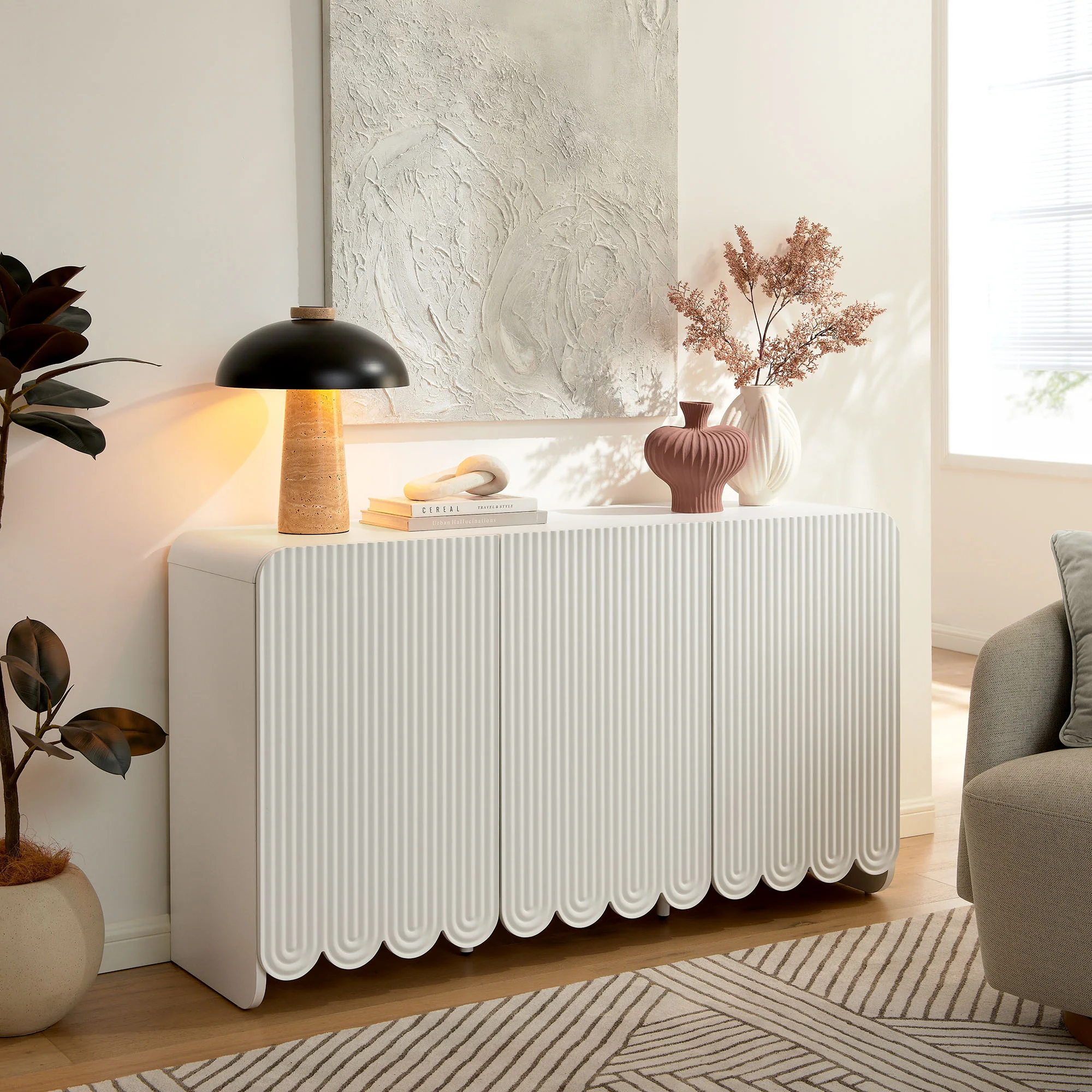 Dahlia Fluted and Scalloped Sideboard Storage Cabinet by Modway - Image 25