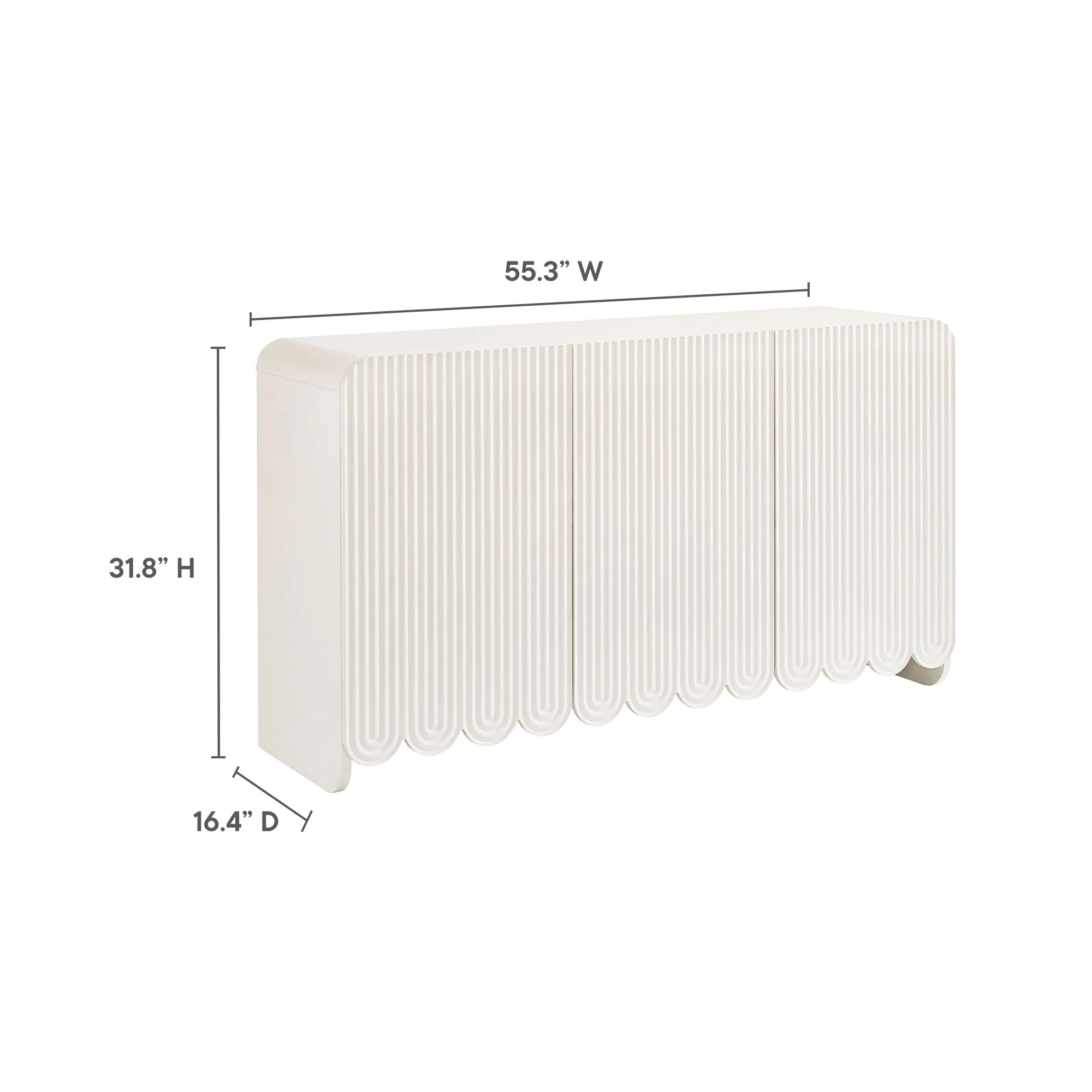 Dahlia Fluted and Scalloped Sideboard Storage Cabinet by Modway - Image 27