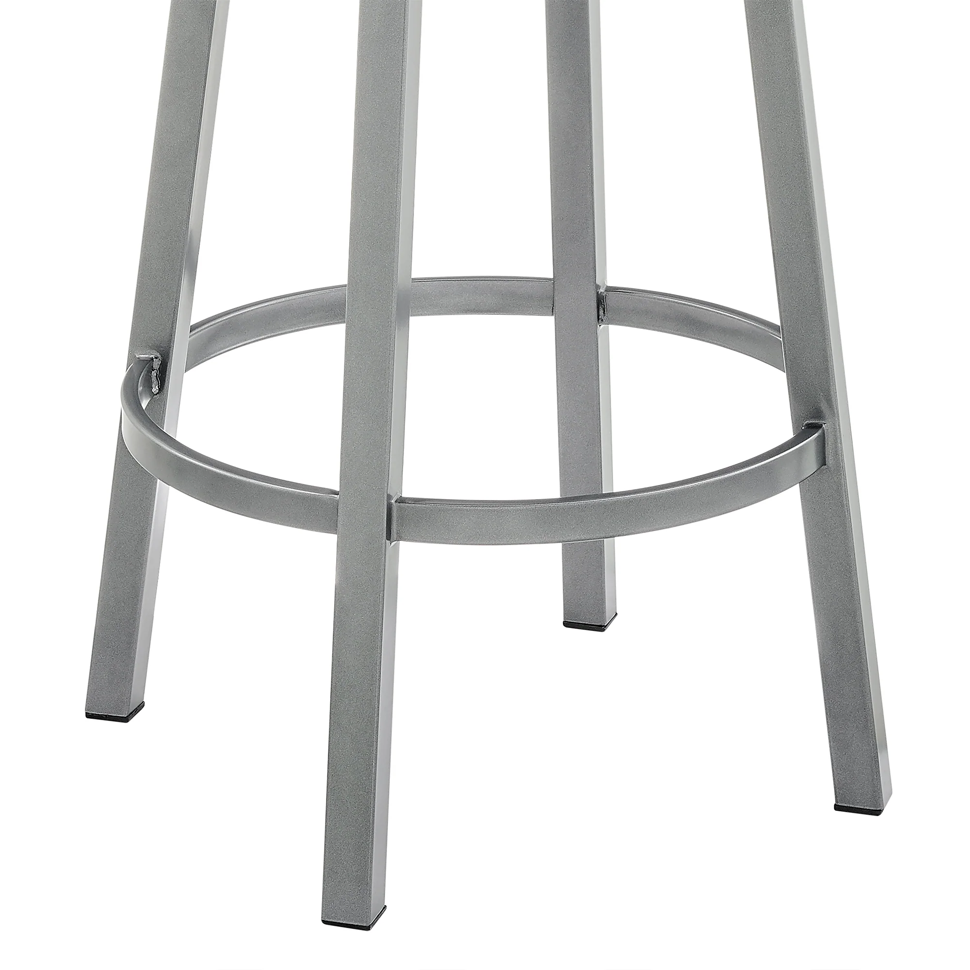 Dalza Swivel Counter or Bar Stool in Cloud Finish with White Faux Leather By Armen Living - Image 8