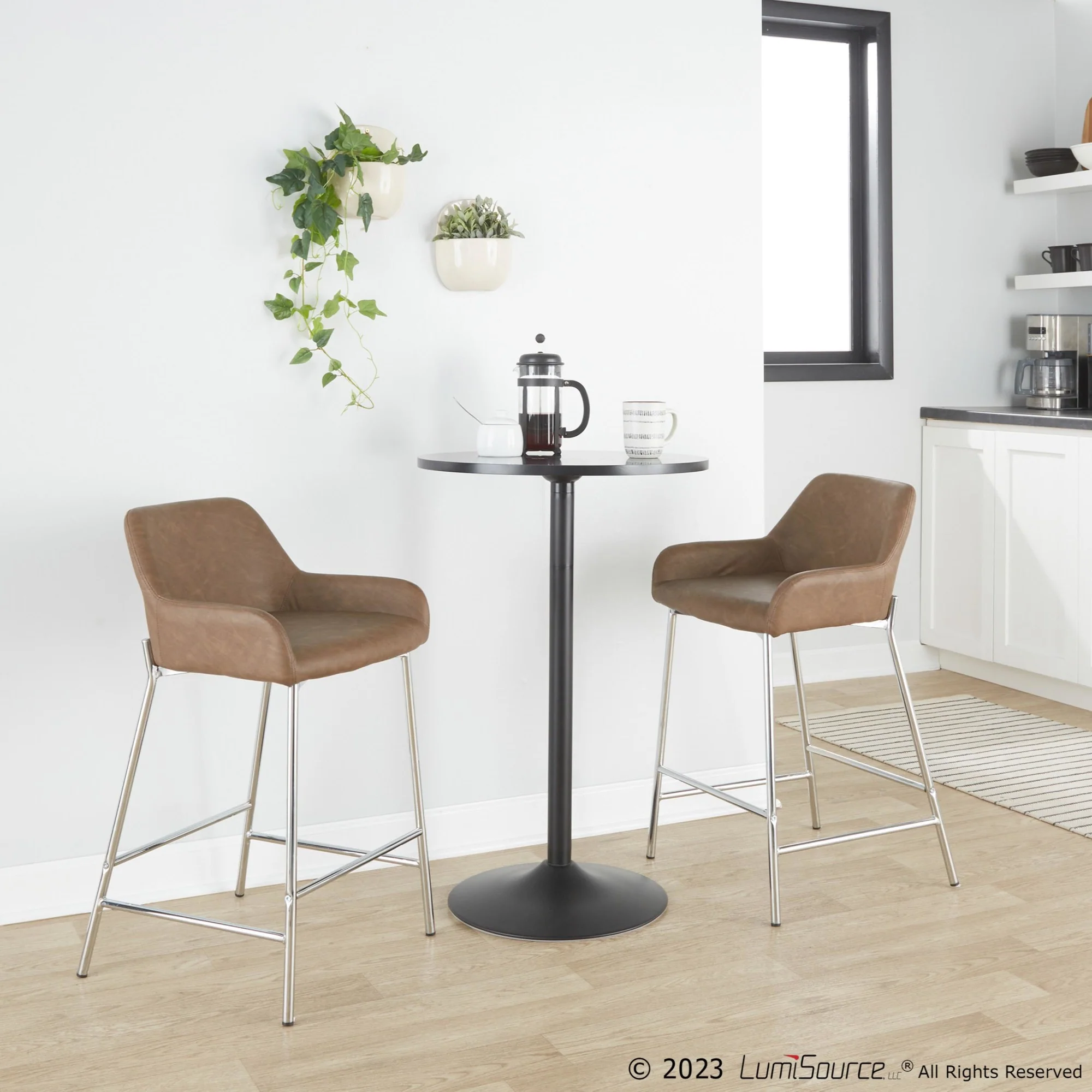 Daniella 24" Fixed-Height Counter Stool - Set of 2 By LumiSource - B24-DNLAPU2 CHRE2 - Image 2