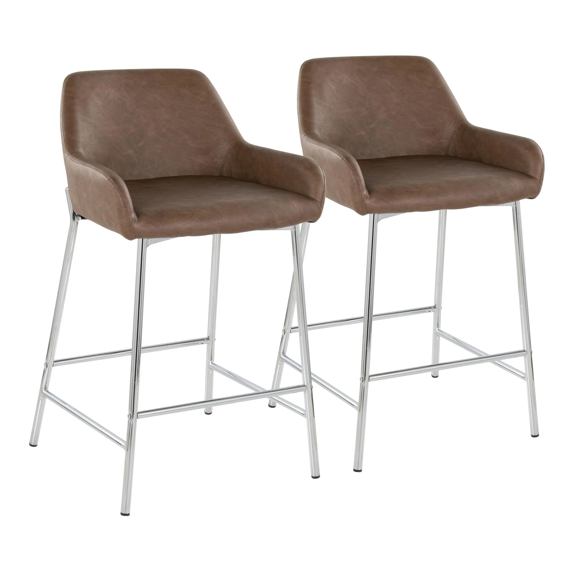 Daniella 24" Fixed-Height Counter Stool - Set of 2 By LumiSource - B24-DNLAPU2 CHRE2 - Image 3