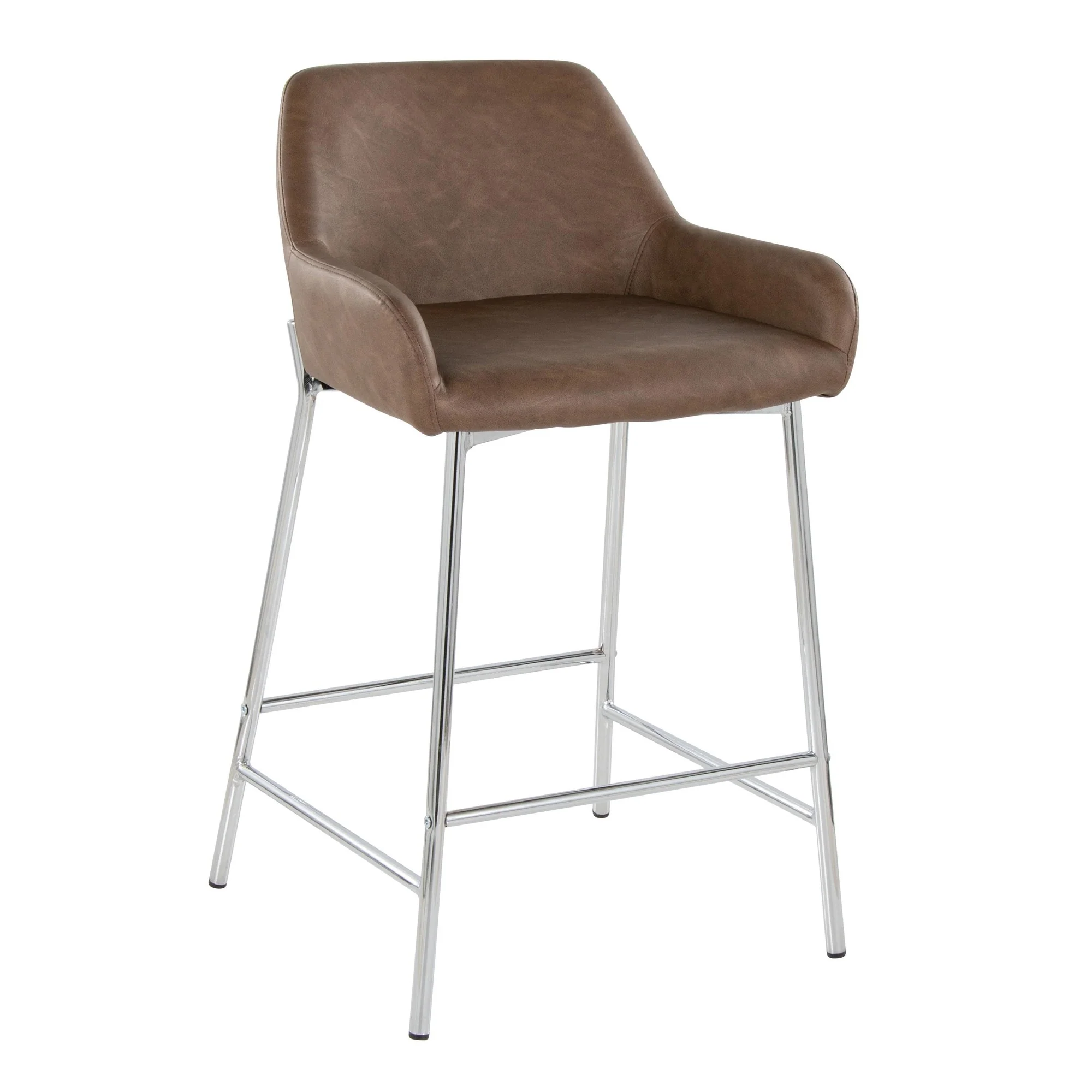Daniella 24" Fixed-Height Counter Stool - Set of 2 By LumiSource - B24-DNLAPU2 CHRE2 - Image 4