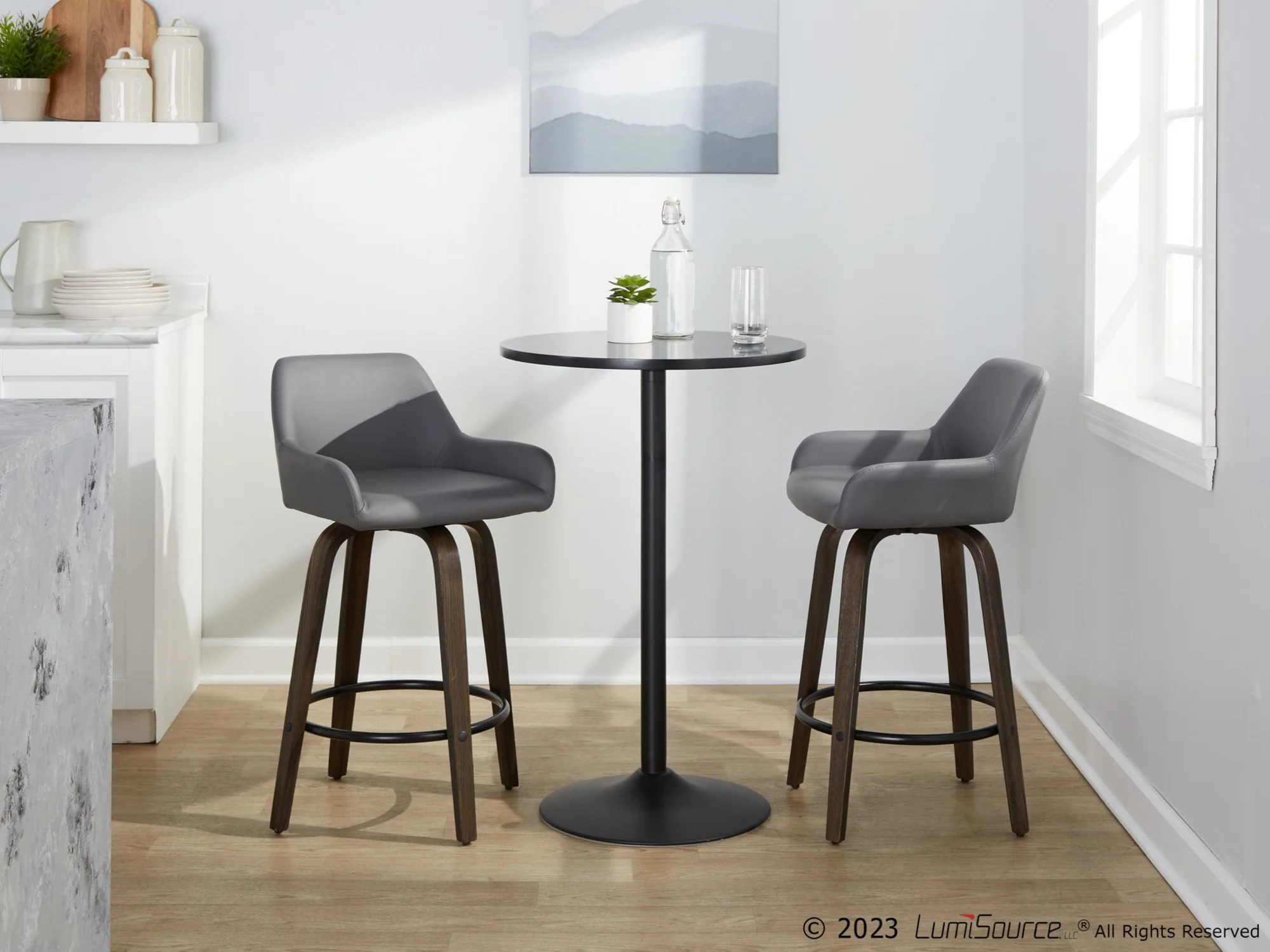 Daniella 26" Fixed-Height Counter Stool - Set of 2 By LumiSource - B26-DNLAPU-GRTZQ2 BNCAM2 - Image 13