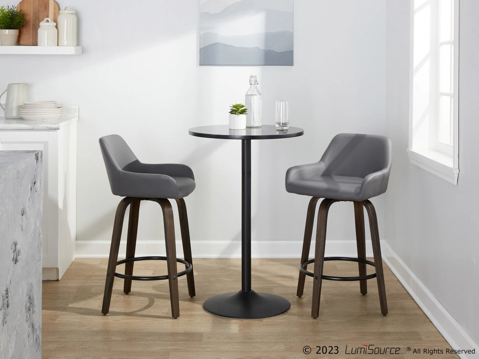 Daniella 26" Fixed-Height Counter Stool - Set of 2 By LumiSource - B26-DNLAPU-GRTZQ2 BNCAM2 - Image 14