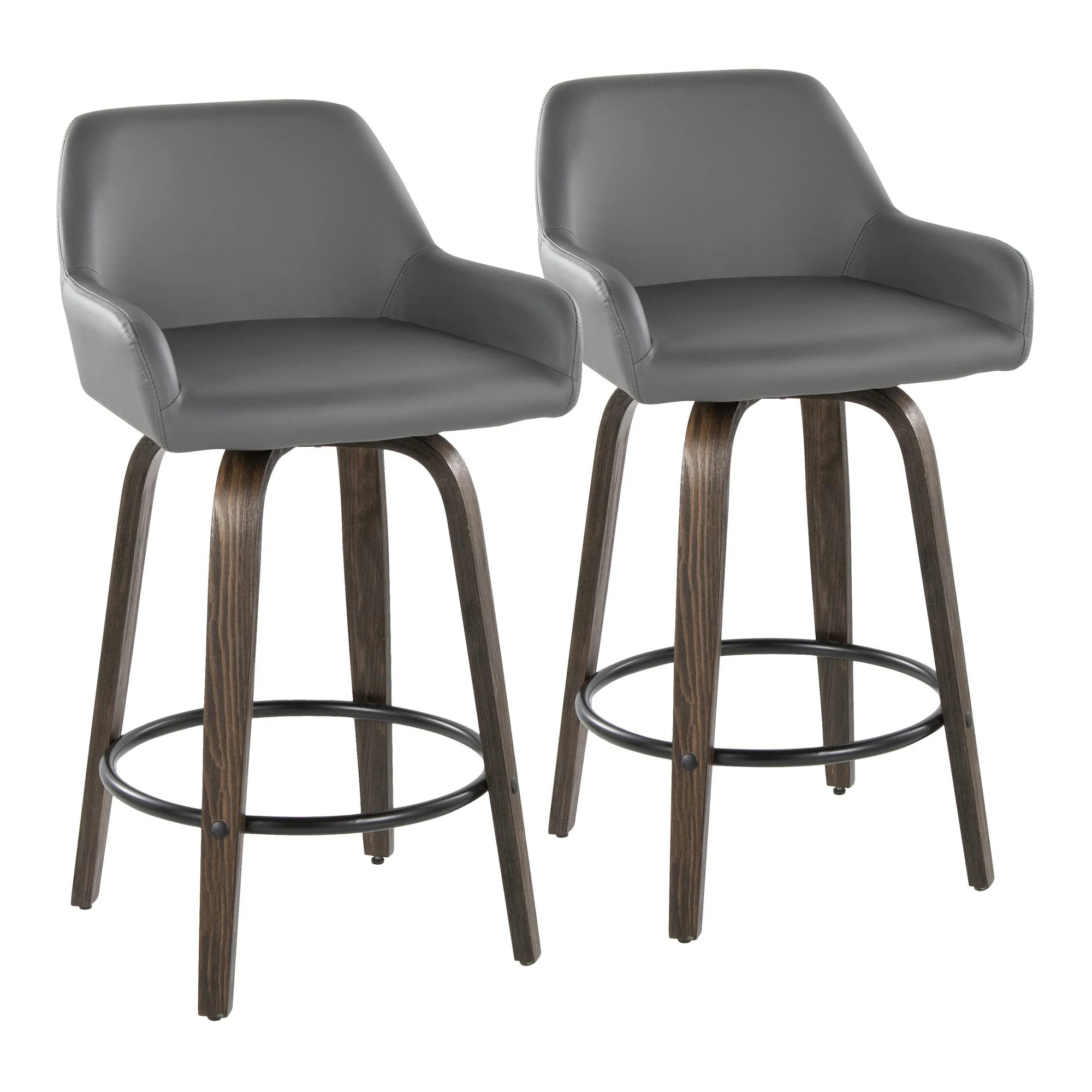 Daniella 26" Fixed-Height Counter Stool - Set of 2 By LumiSource - B26-DNLAPU-GRTZQ2 BNCAM2 - Image 15