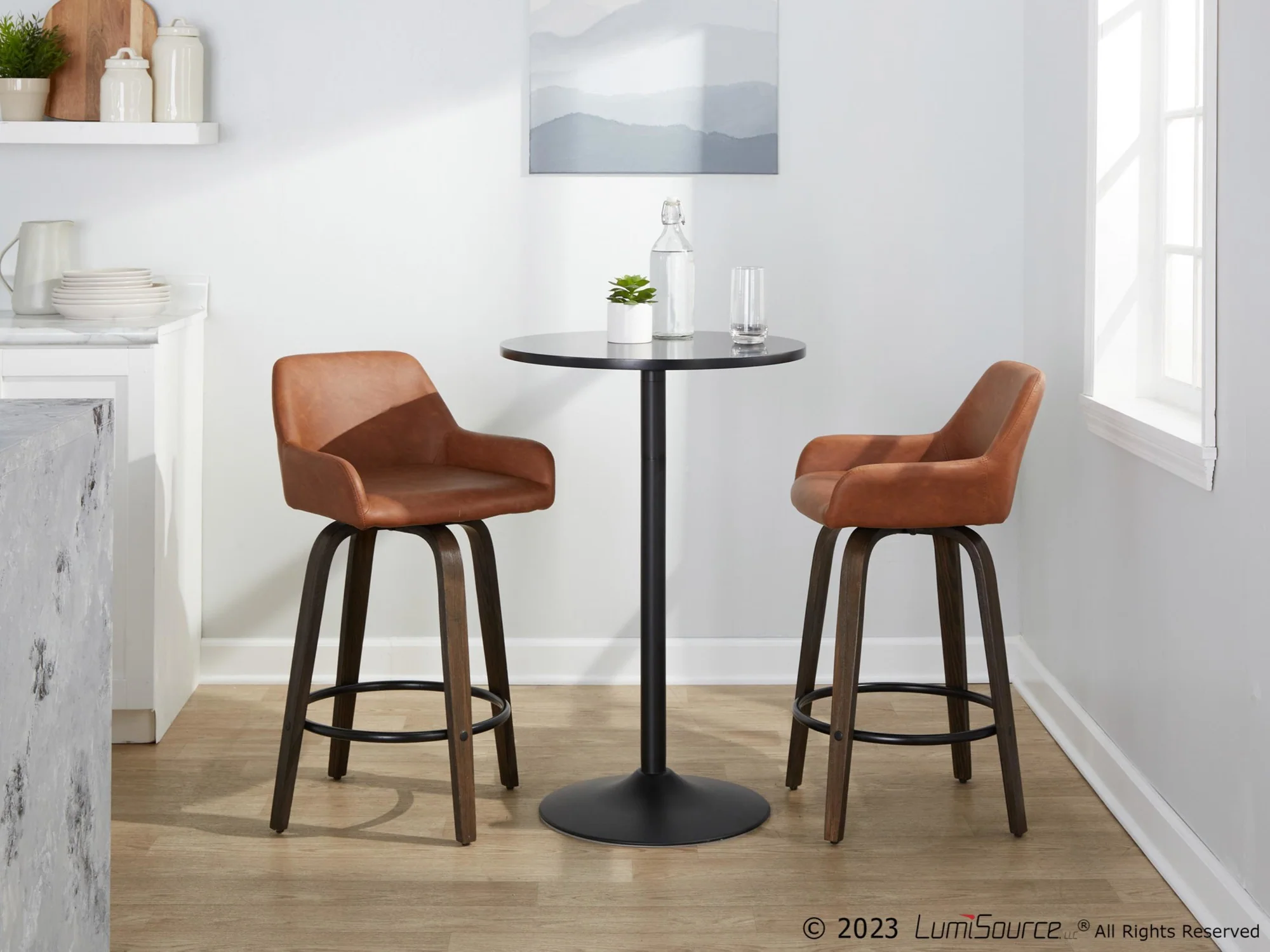 Daniella 26" Fixed-Height Counter Stool - Set of 2 By LumiSource - B26-DNLAPU-GRTZQ2 BNCAM2 - Image 3