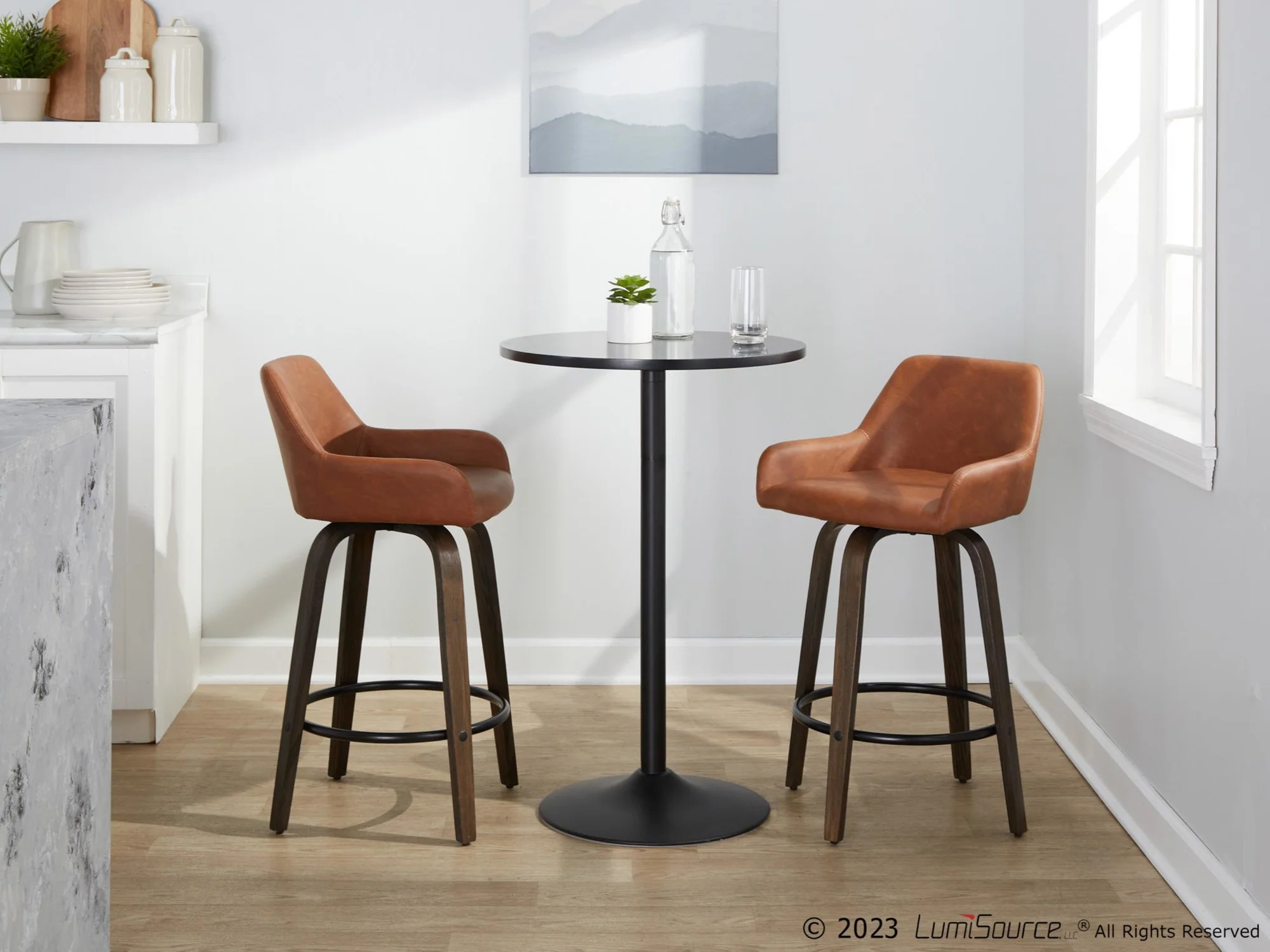 Daniella 26" Fixed-Height Counter Stool - Set of 2 By LumiSource - B26-DNLAPU-GRTZQ2 BNCAM2 - Image 4