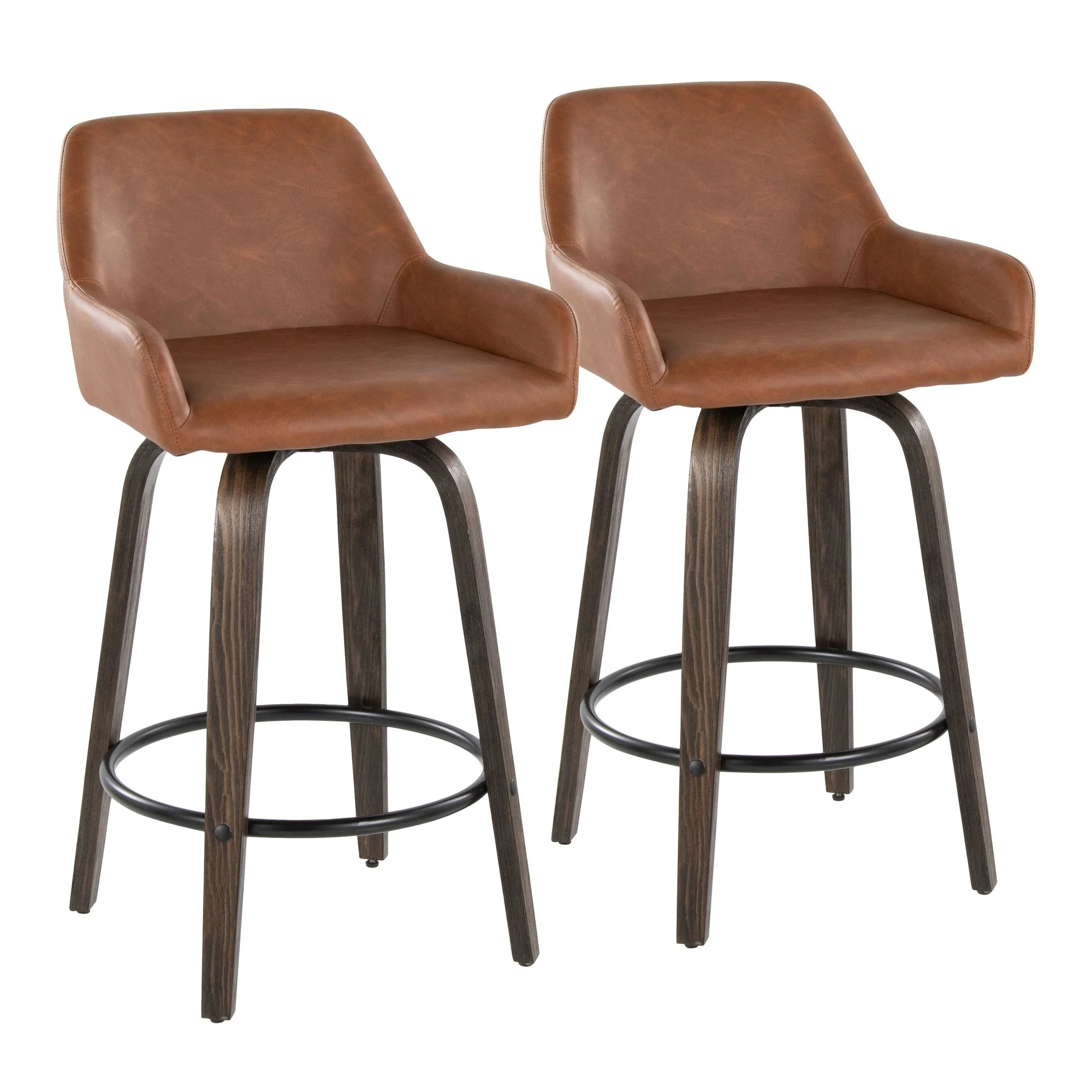 Daniella 26" Fixed-Height Counter Stool - Set of 2 By LumiSource - B26-DNLAPU-GRTZQ2 BNCAM2 - Image 5