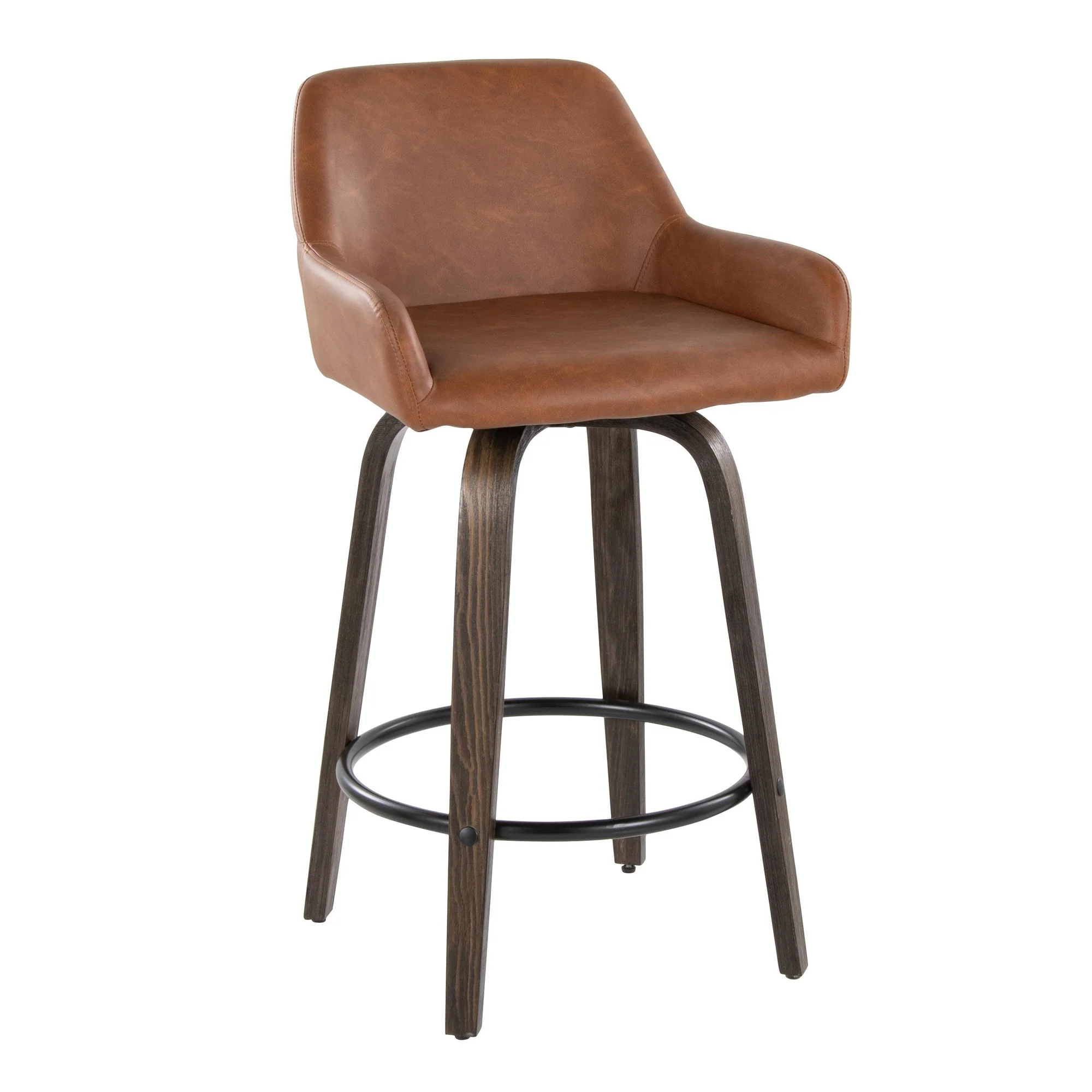 Daniella 26" Fixed-Height Counter Stool - Set of 2 By LumiSource - B26-DNLAPU-GRTZQ2 BNCAM2 - Image 6