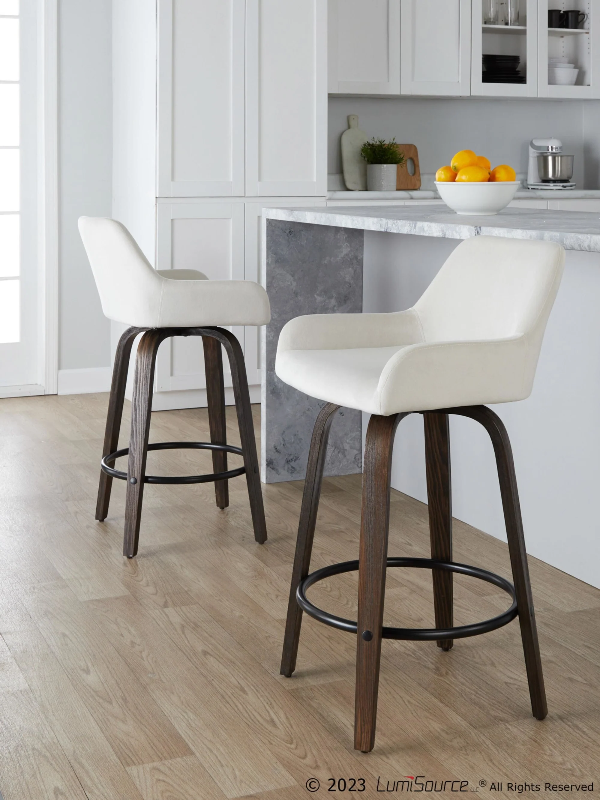 Daniella 26" Fixed-Height Counter Stool - Set of 2 By LumiSource - B26-DNLAV-GRTZQ2 BNBK2 - Image 11