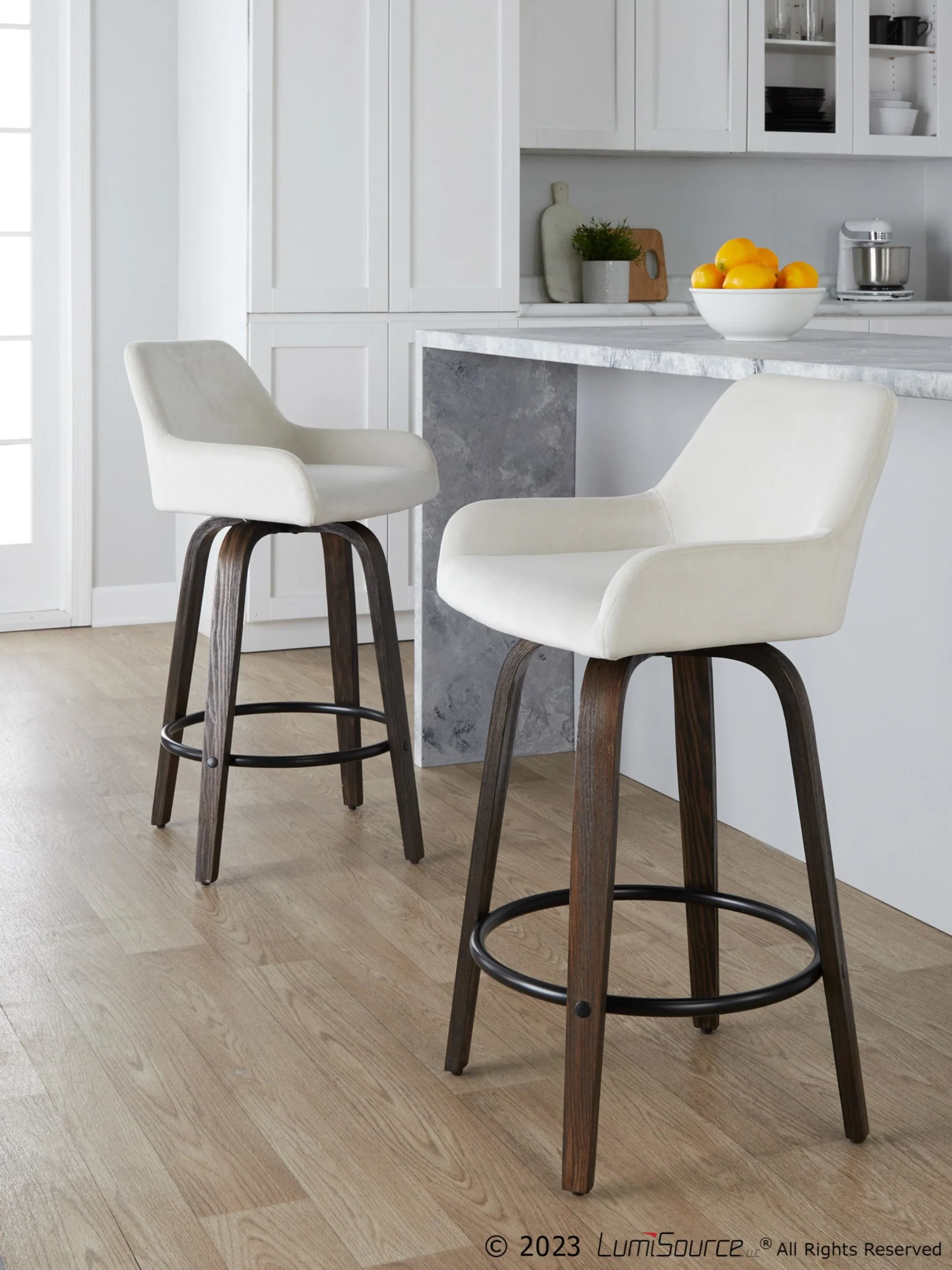 Daniella 26" Fixed-Height Counter Stool - Set of 2 By LumiSource - B26-DNLAV-GRTZQ2 BNBK2 - Image 12