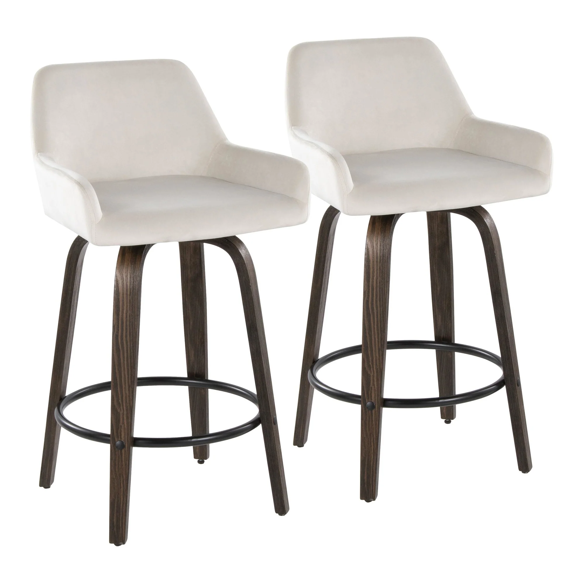 Daniella 26" Fixed-Height Counter Stool - Set of 2 By LumiSource - B26-DNLAV-GRTZQ2 BNBK2 - Image 15