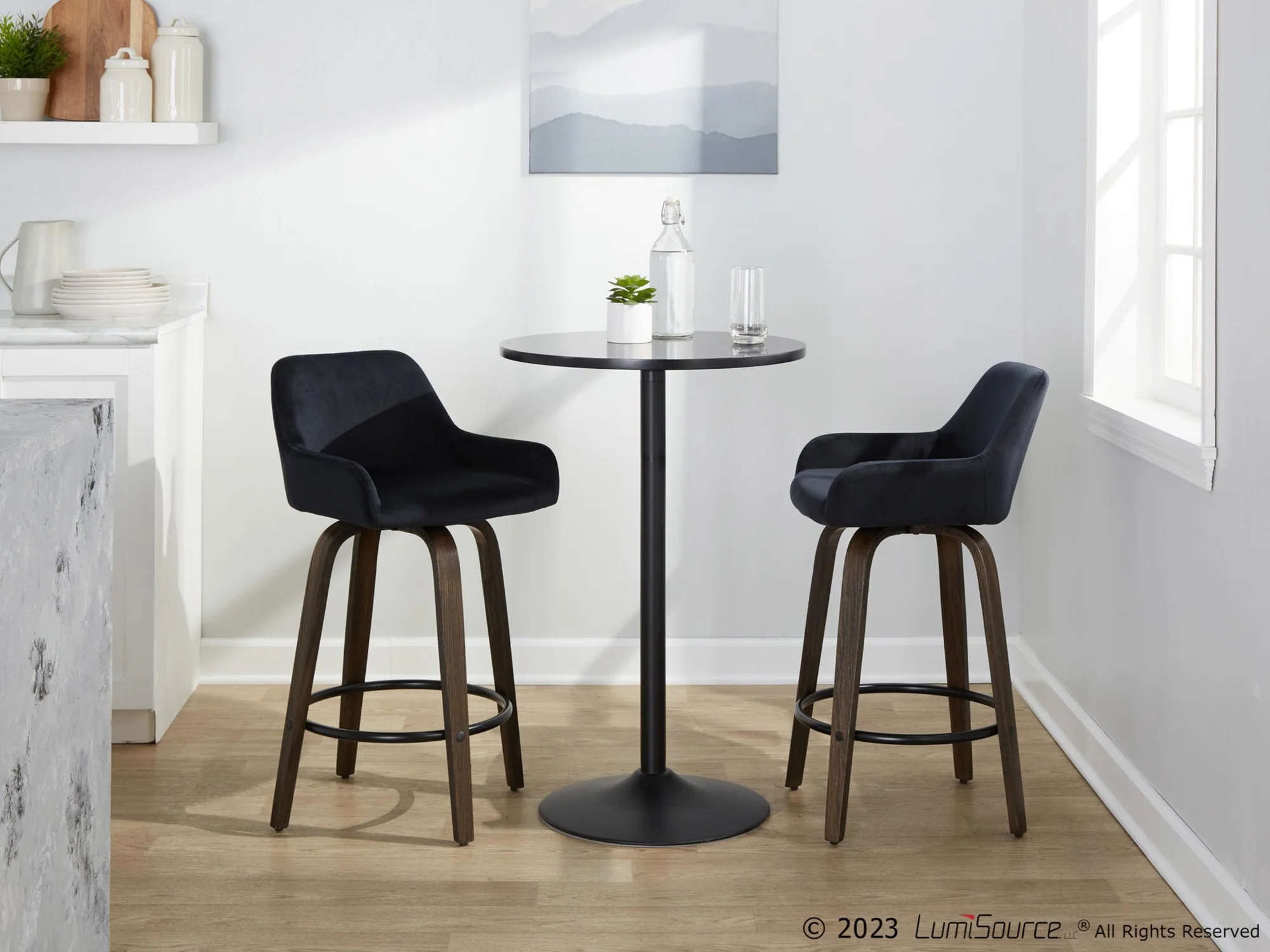 Daniella 26" Fixed-Height Counter Stool - Set of 2 By LumiSource - B26-DNLAV-GRTZQ2 BNBK2 - Image 3