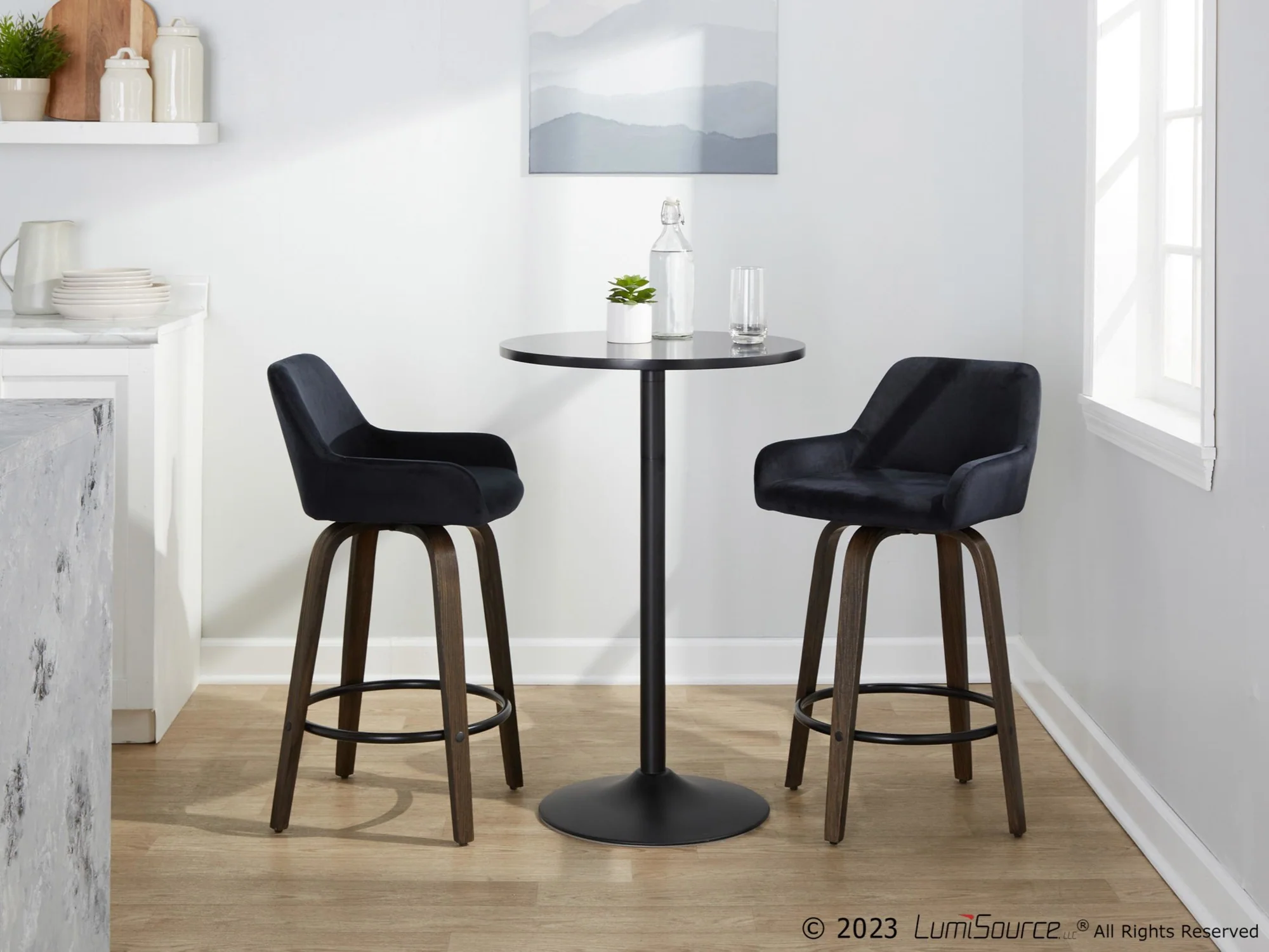Daniella 26" Fixed-Height Counter Stool - Set of 2 By LumiSource - B26-DNLAV-GRTZQ2 BNBK2 - Image 4