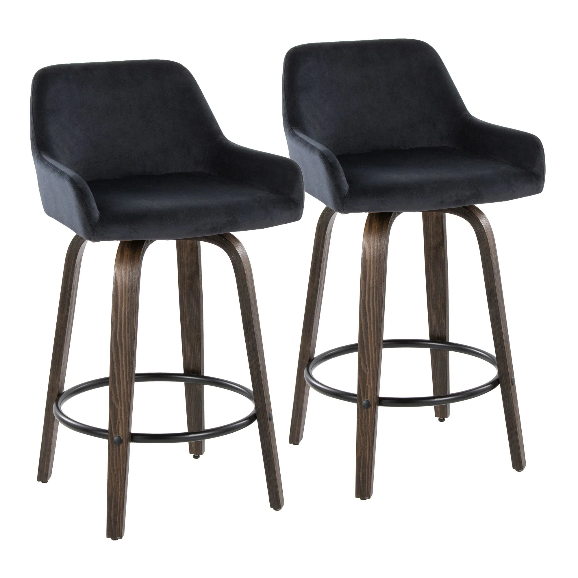 Daniella 26" Fixed-Height Counter Stool - Set of 2 By LumiSource - B26-DNLAV-GRTZQ2 BNBK2 - Image 5