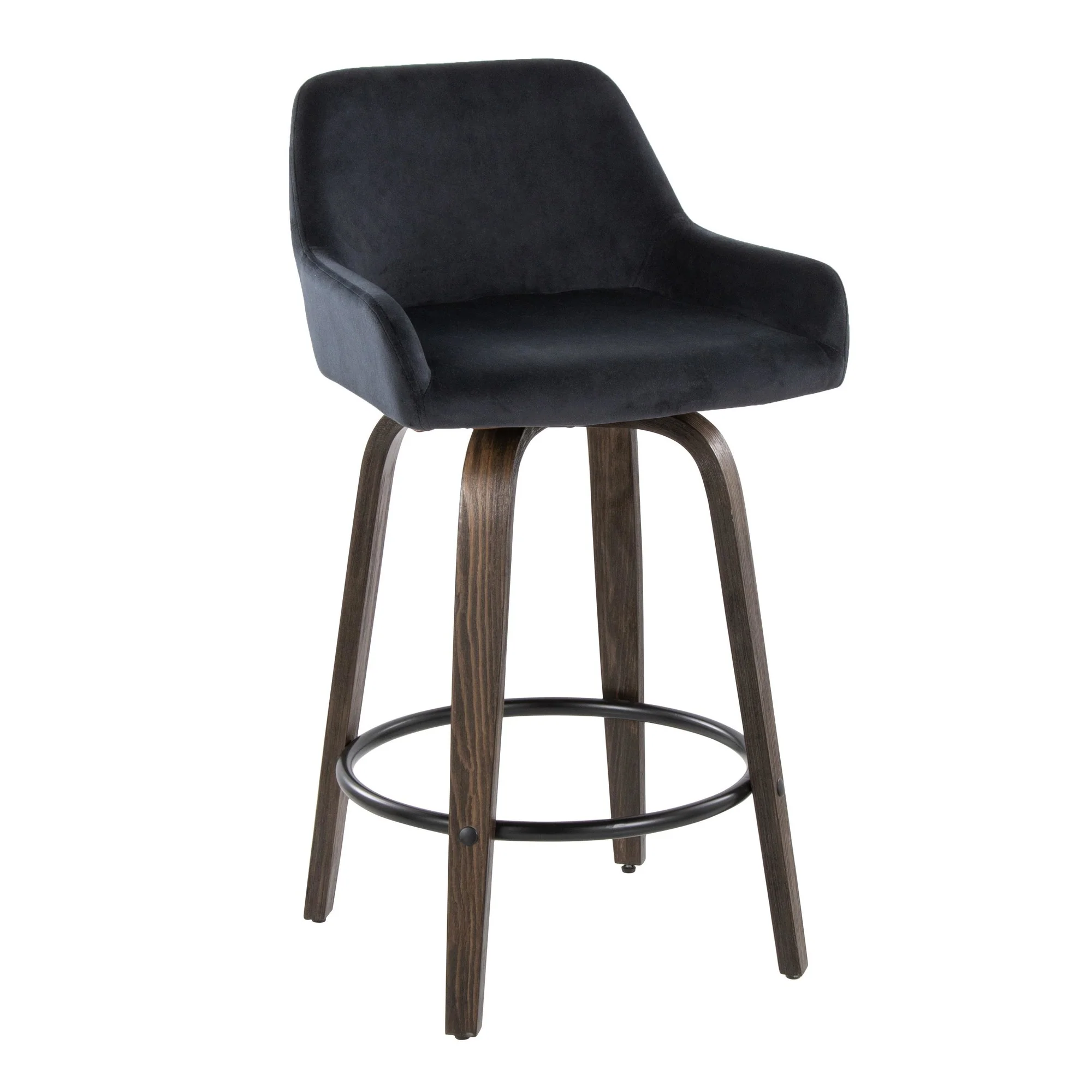 Daniella 26" Fixed-Height Counter Stool - Set of 2 By LumiSource - B26-DNLAV-GRTZQ2 BNBK2 - Image 6