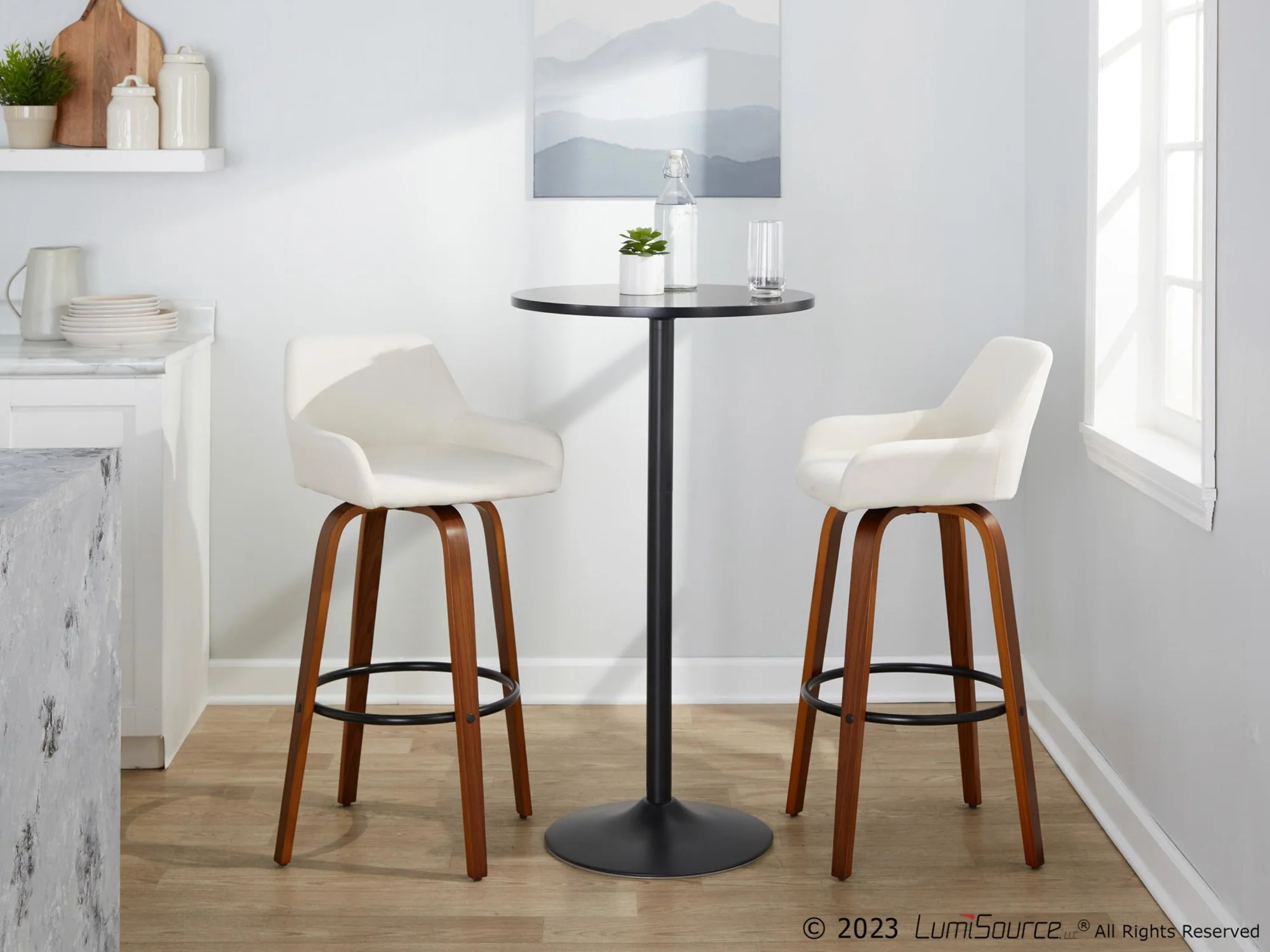 Daniella 30" Fixed-Height Barstool - Set of 2 By LumiSource - B30-DNLAFB-GRTZQ2 BNCR2 - Image 14