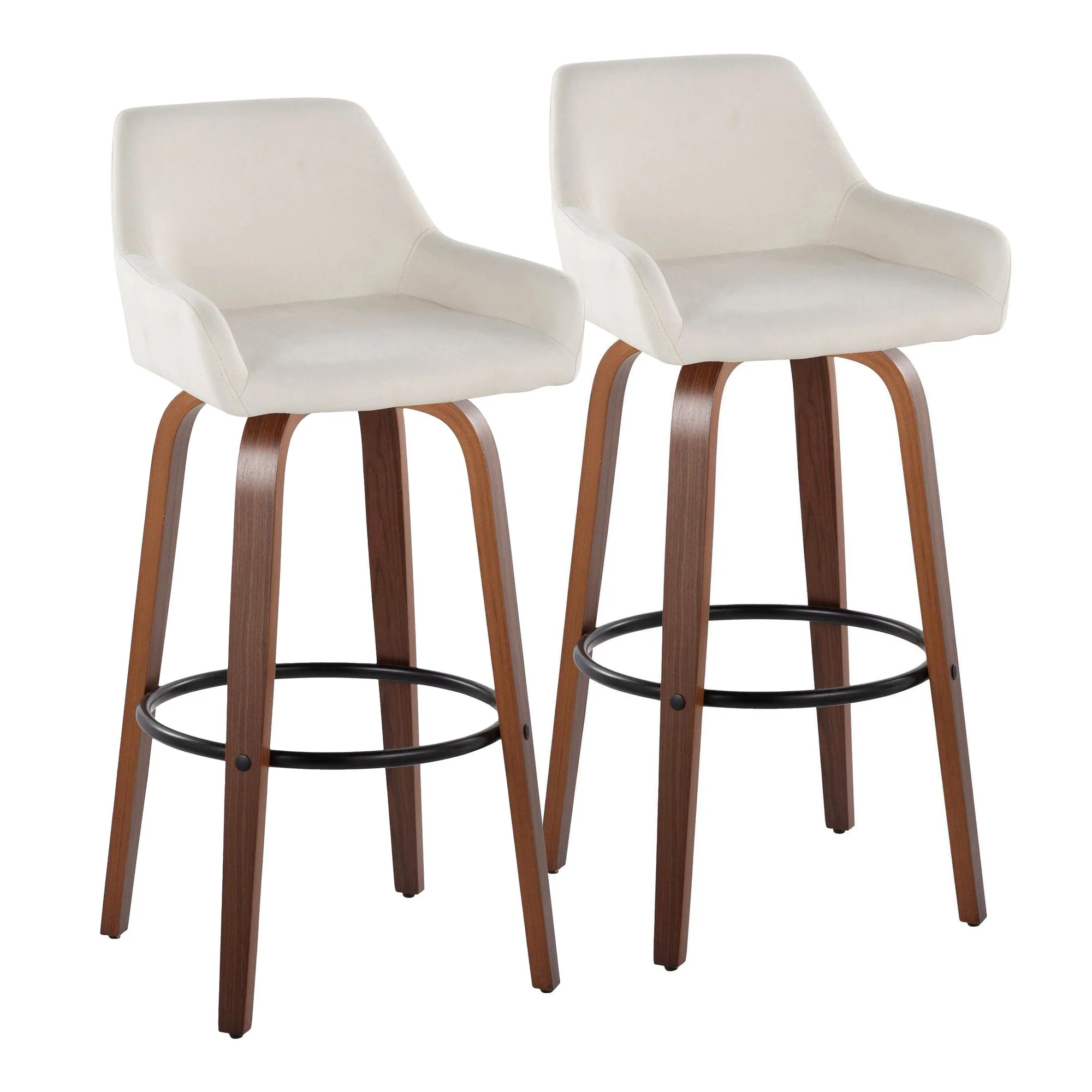 Daniella 30" Fixed-Height Barstool - Set of 2 By LumiSource - B30-DNLAFB-GRTZQ2 BNCR2 - Image 15