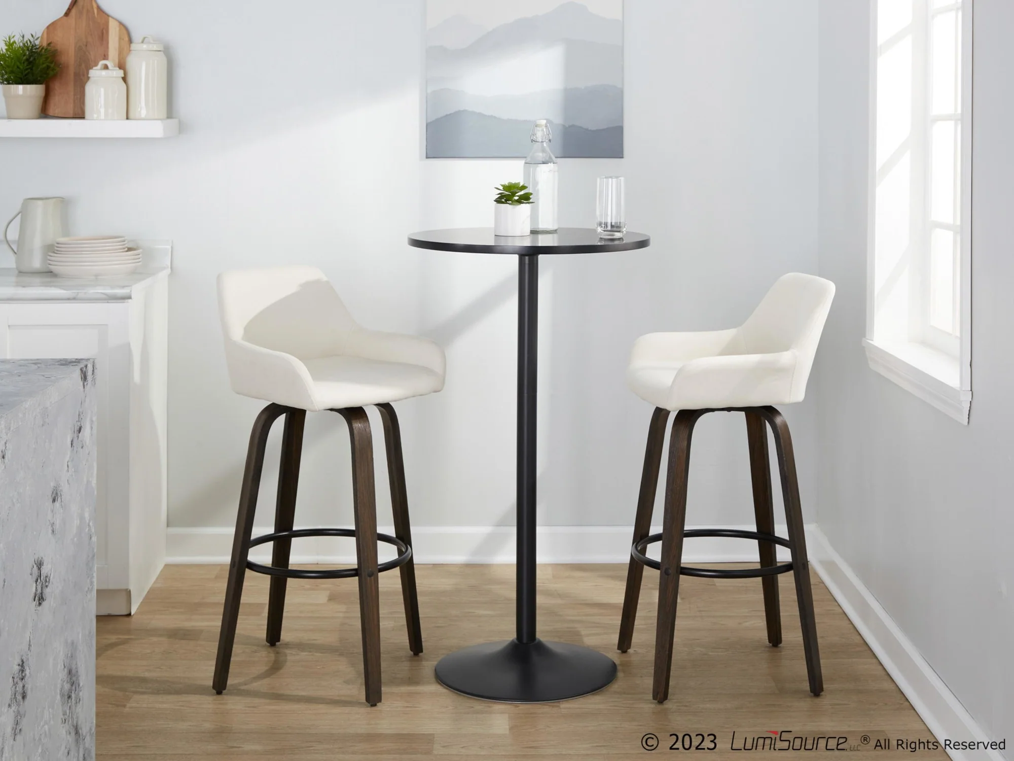 Daniella 30" Fixed-Height Barstool - Set of 2 By LumiSource - B30-DNLAFB-GRTZQ2 BNCR2 - Image 4