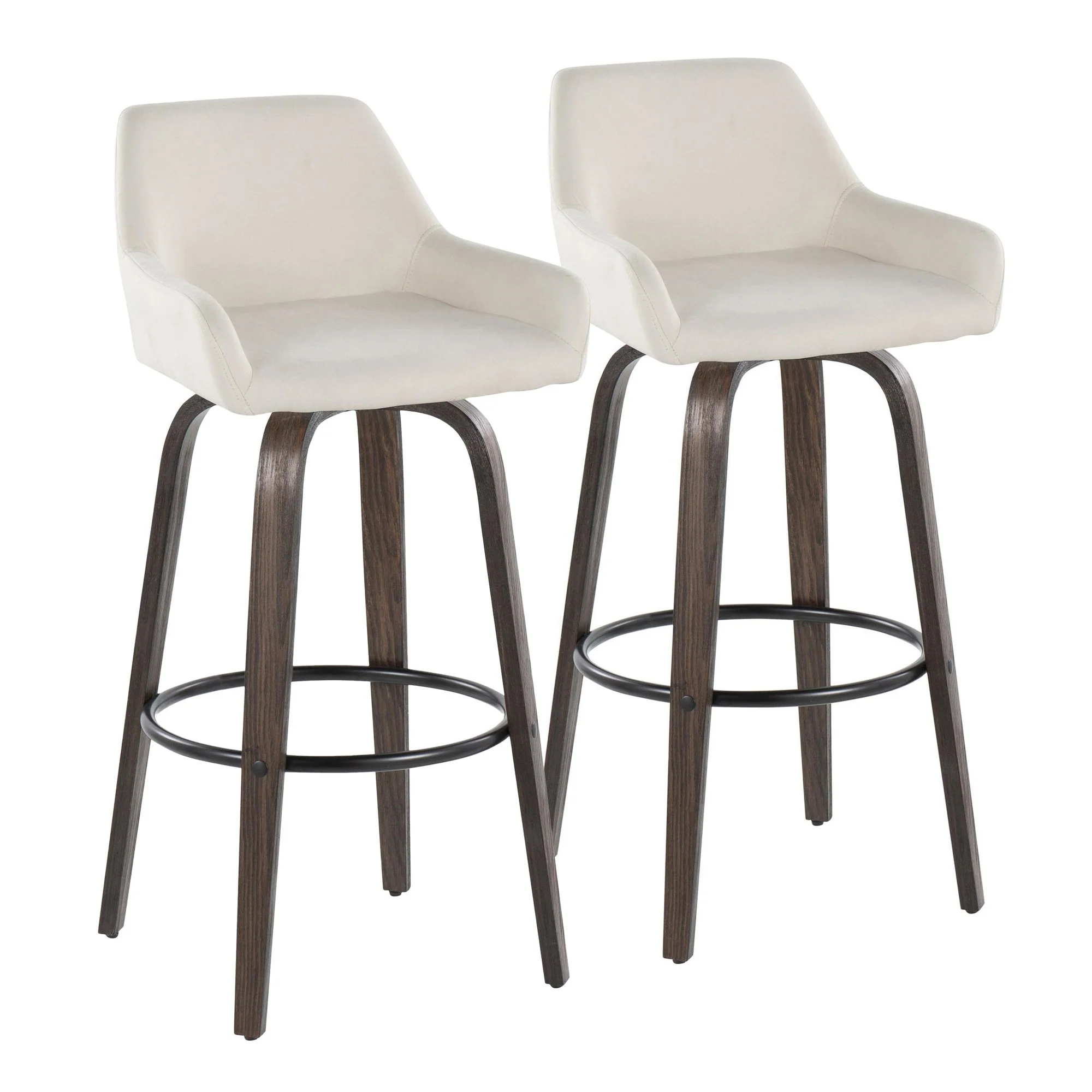 Daniella 30" Fixed-Height Barstool - Set of 2 By LumiSource - B30-DNLAFB-GRTZQ2 BNCR2 - Image 5