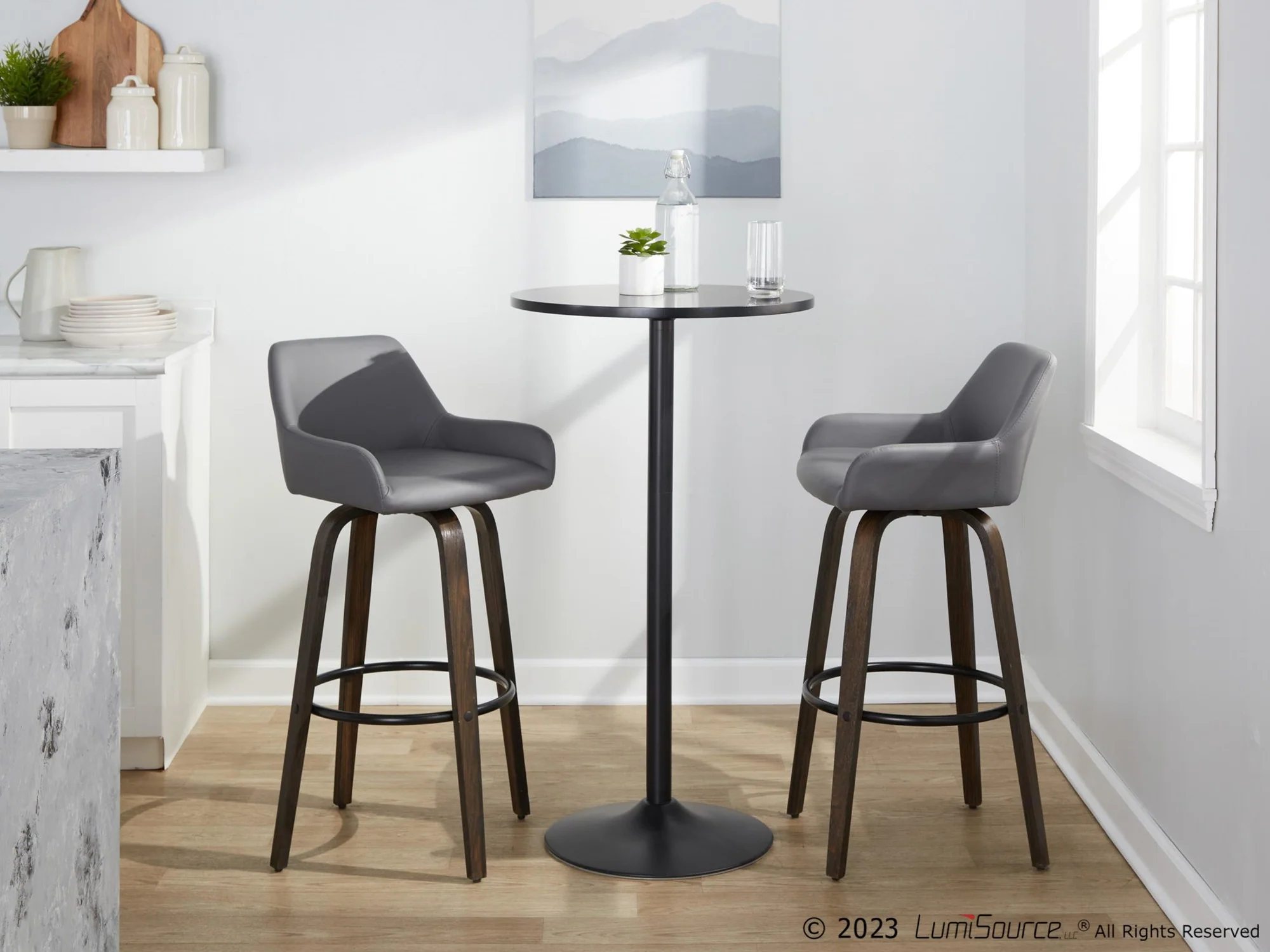 Daniella 30" Fixed-Height Barstool - Set of 2 By LumiSource - B30-DNLAPU-GRTZQ2 BNCAM2 - Image 13
