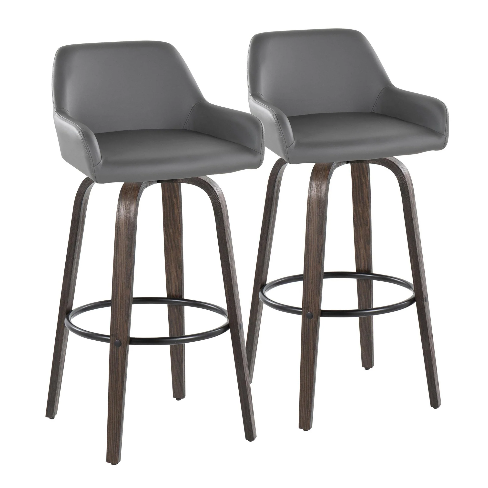 Daniella 30" Fixed-Height Barstool - Set of 2 By LumiSource - B30-DNLAPU-GRTZQ2 BNCAM2 - Image 15