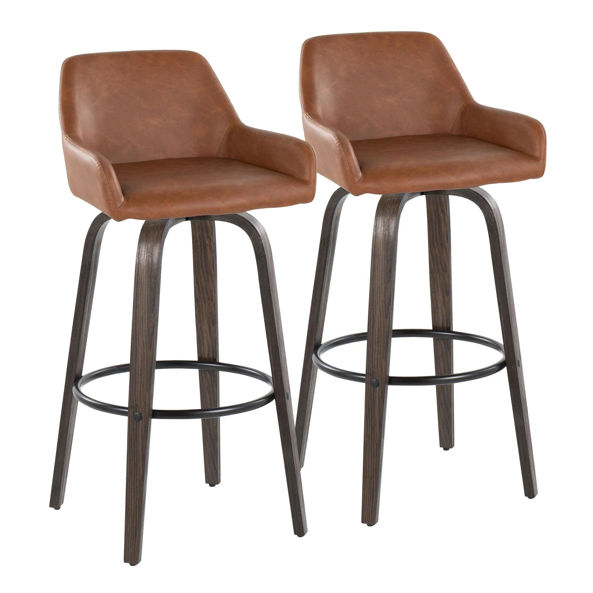 Daniella 30" Fixed-Height Barstool - Set of 2 By LumiSource - B30-DNLAPU-GRTZQ2 BNCAM2 - Image 5