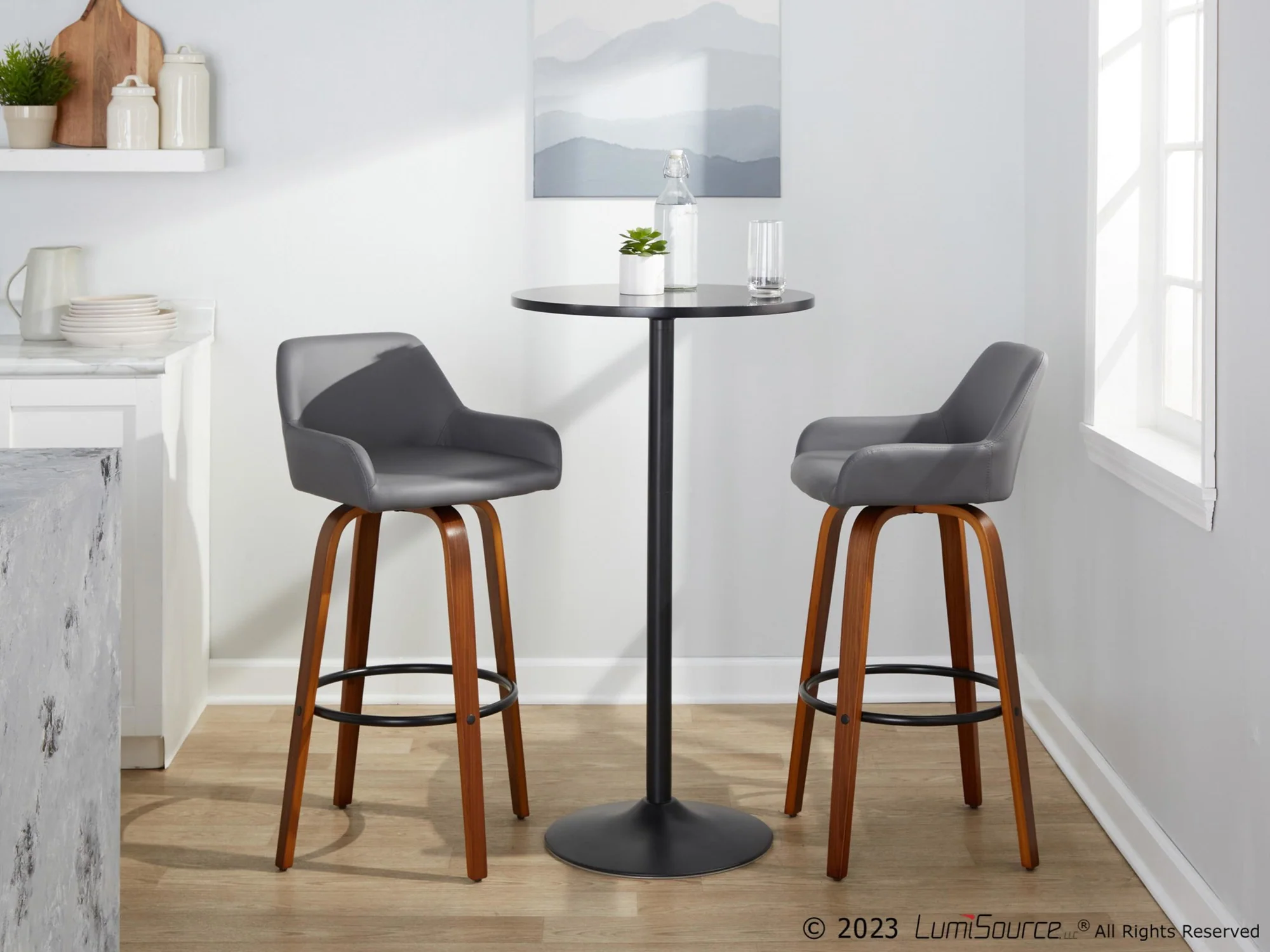 Daniella 30" Fixed-Height Barstool - Set of 2 By LumiSource - B30-DNLAPU-GRTZQ2 WLCAM2 - Image 13