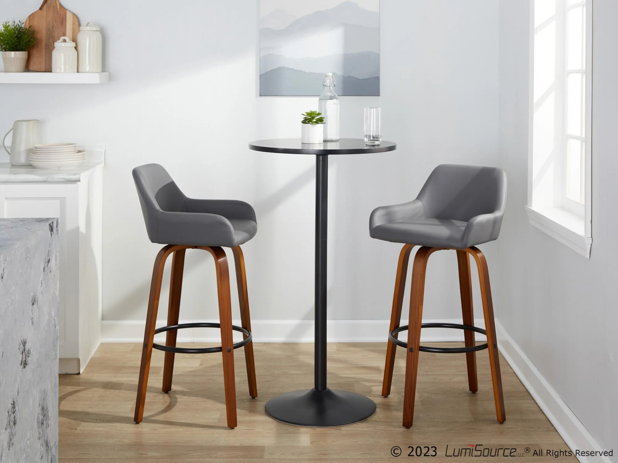 Daniella 30" Fixed-Height Barstool - Set of 2 By LumiSource - B30-DNLAPU-GRTZQ2 WLCAM2 - Image 14