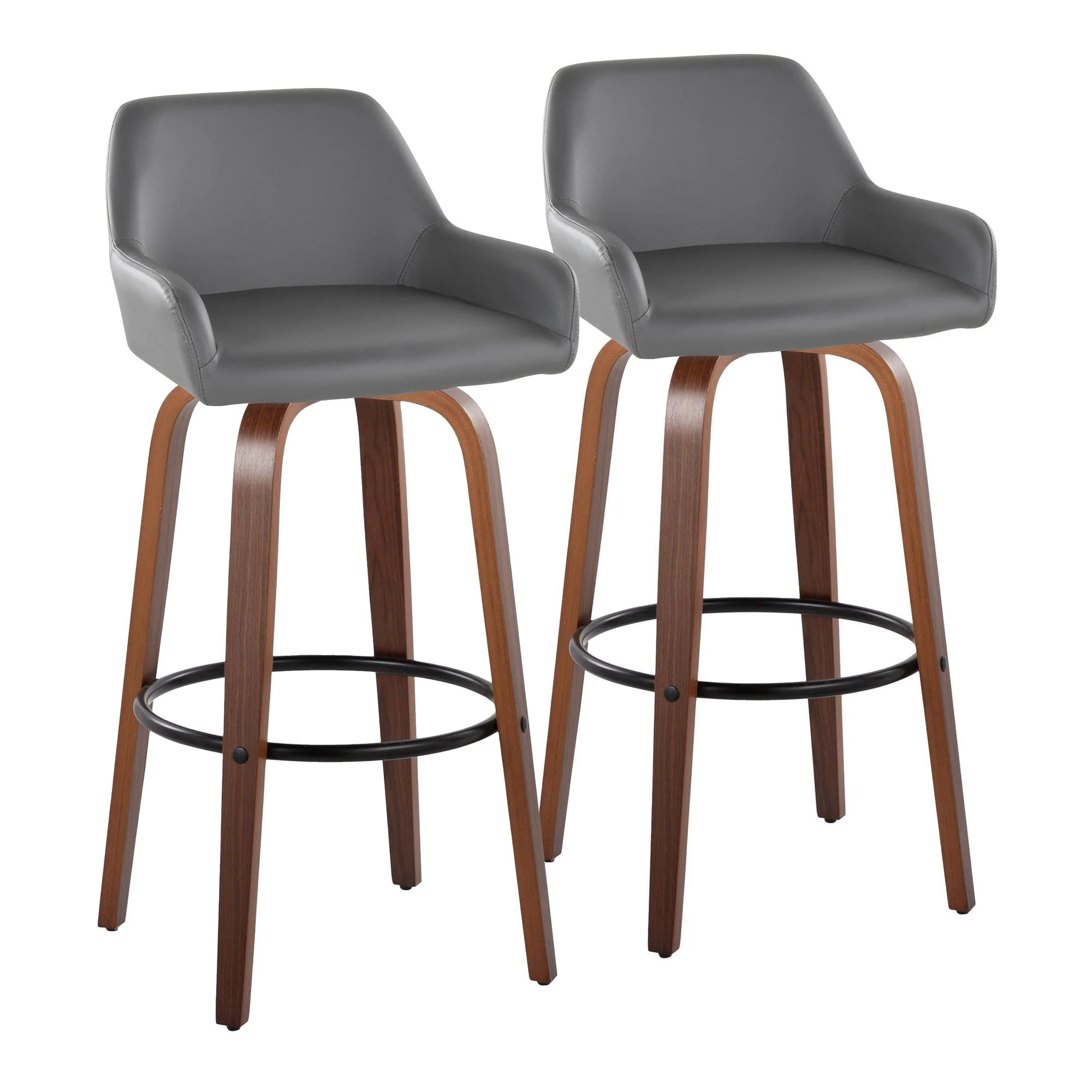 Daniella 30" Fixed-Height Barstool - Set of 2 By LumiSource - B30-DNLAPU-GRTZQ2 WLCAM2 - Image 15