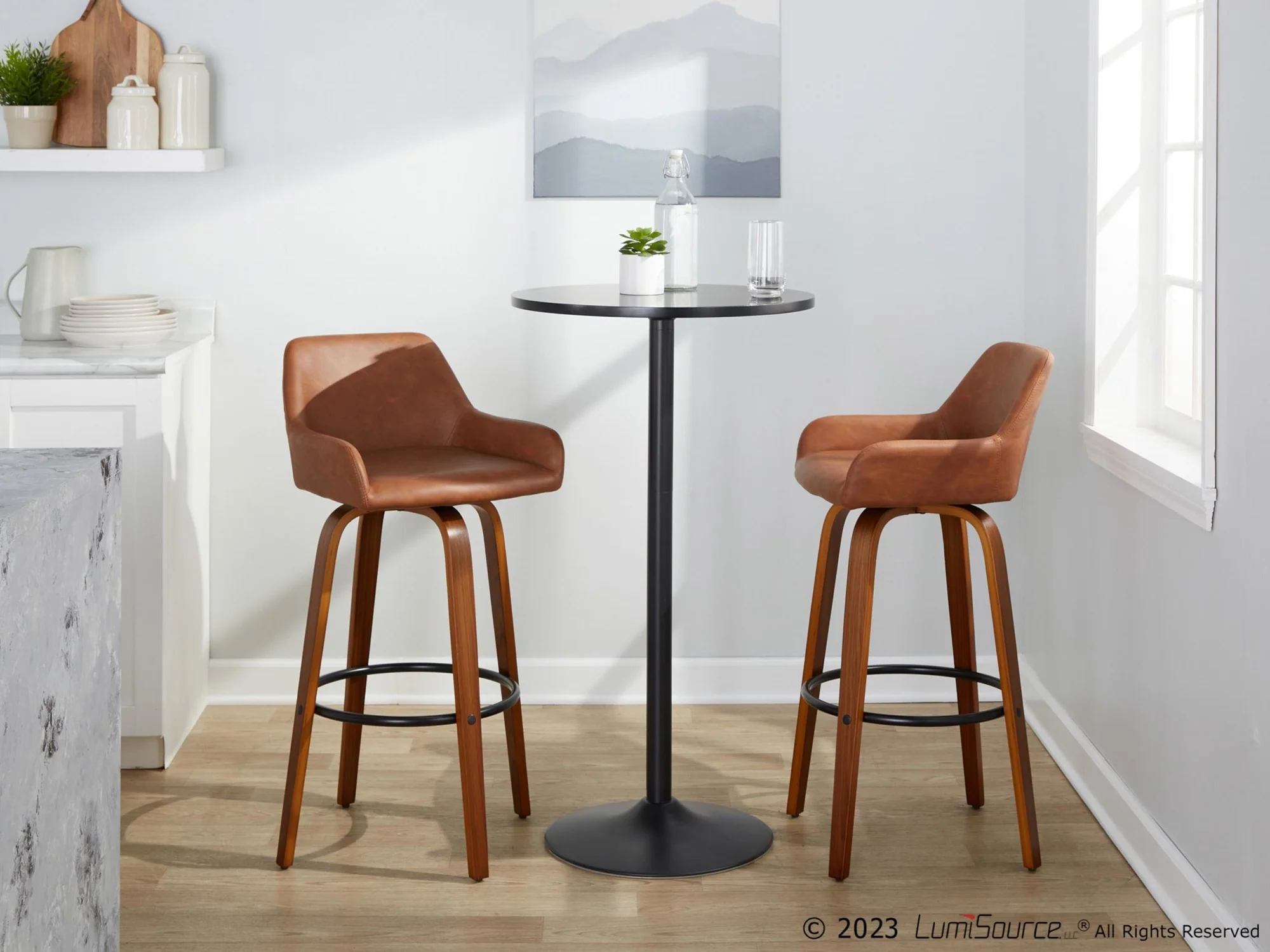 Daniella 30" Fixed-Height Barstool - Set of 2 By LumiSource - B30-DNLAPU-GRTZQ2 WLCAM2 - Image 3