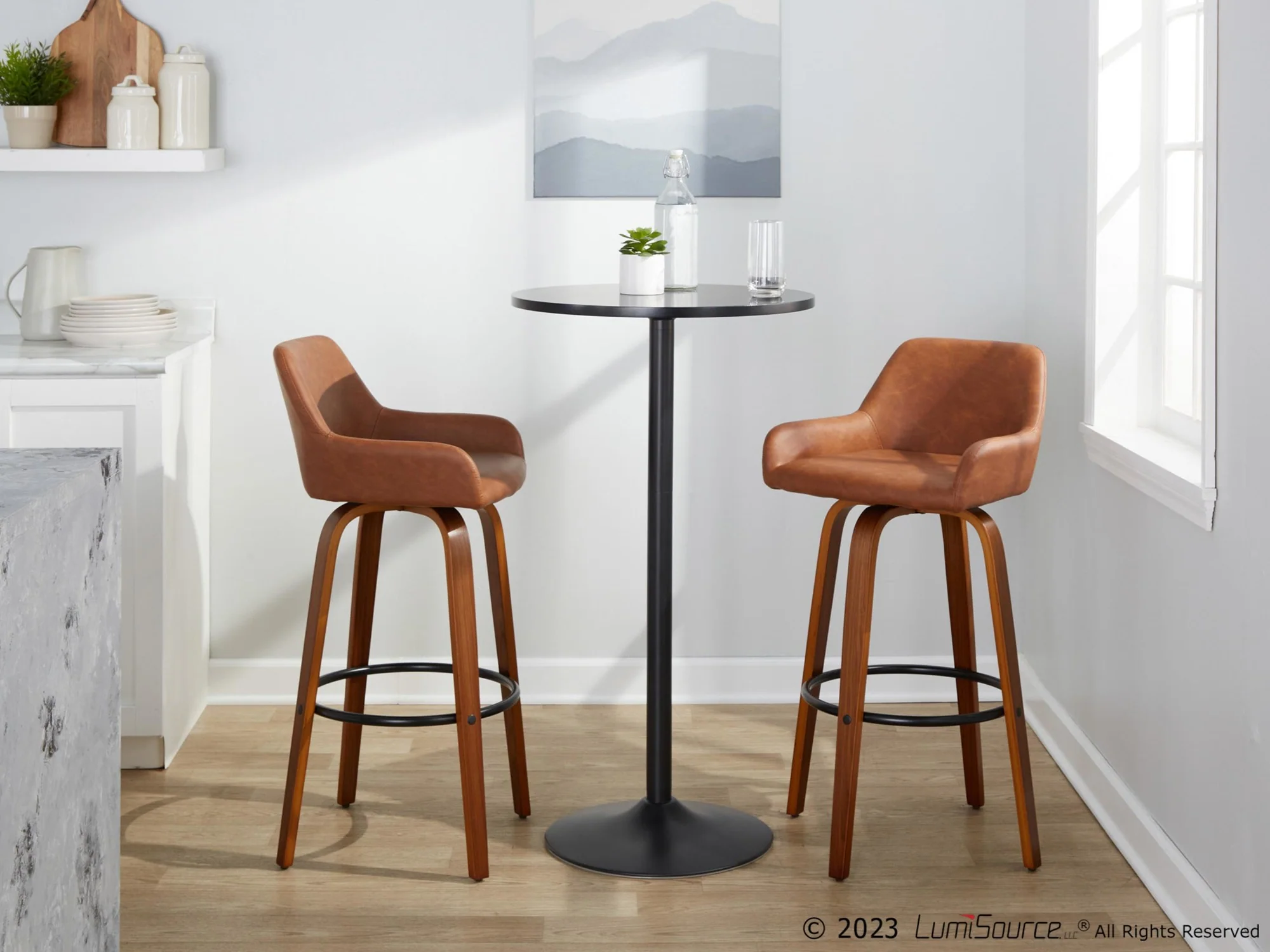 Daniella 30" Fixed-Height Barstool - Set of 2 By LumiSource - B30-DNLAPU-GRTZQ2 WLCAM2 - Image 4