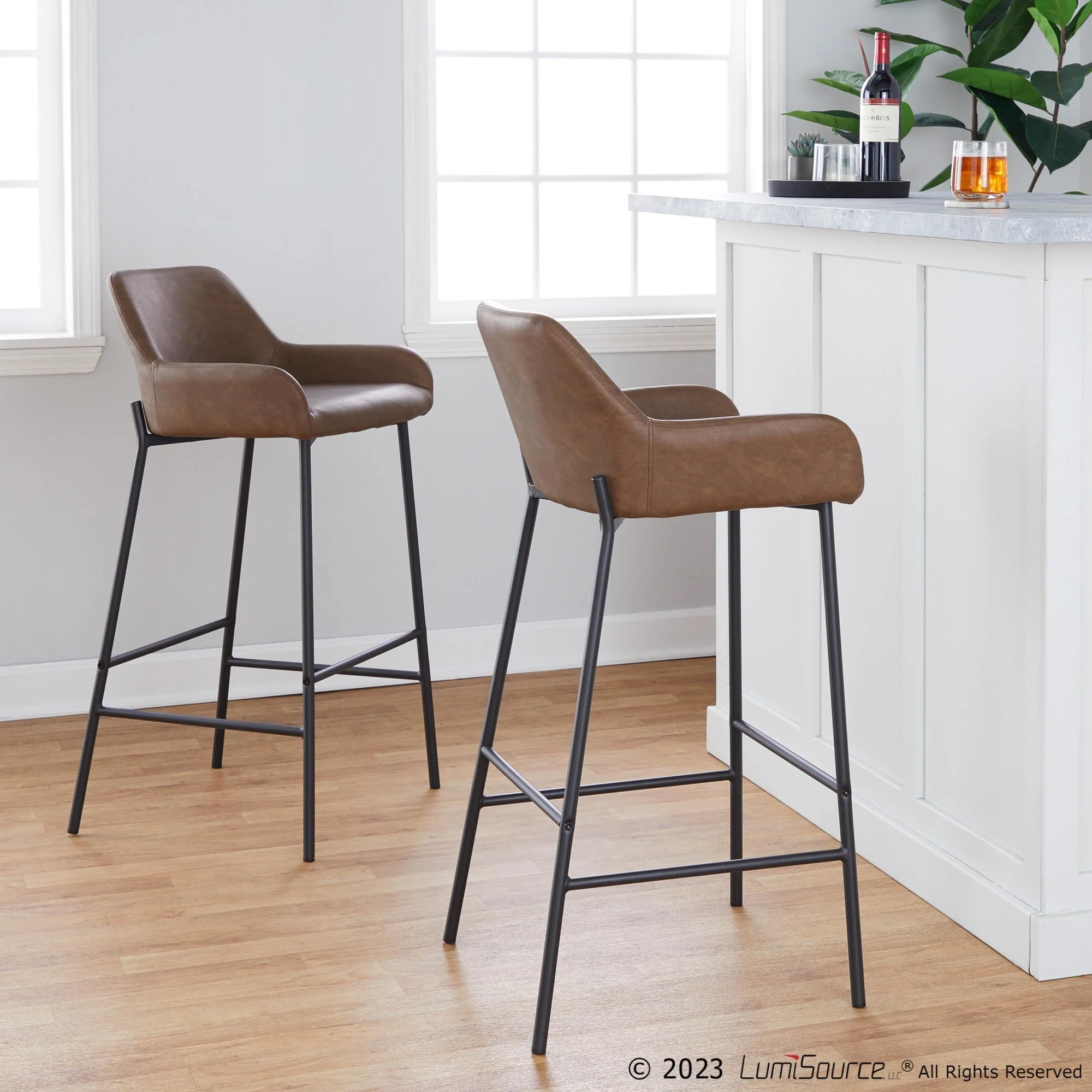 Daniella 30" Fixed-Height Barstool - Set of 2 By LumiSource - B30-DNLAPU2 AUE2 - Image 8