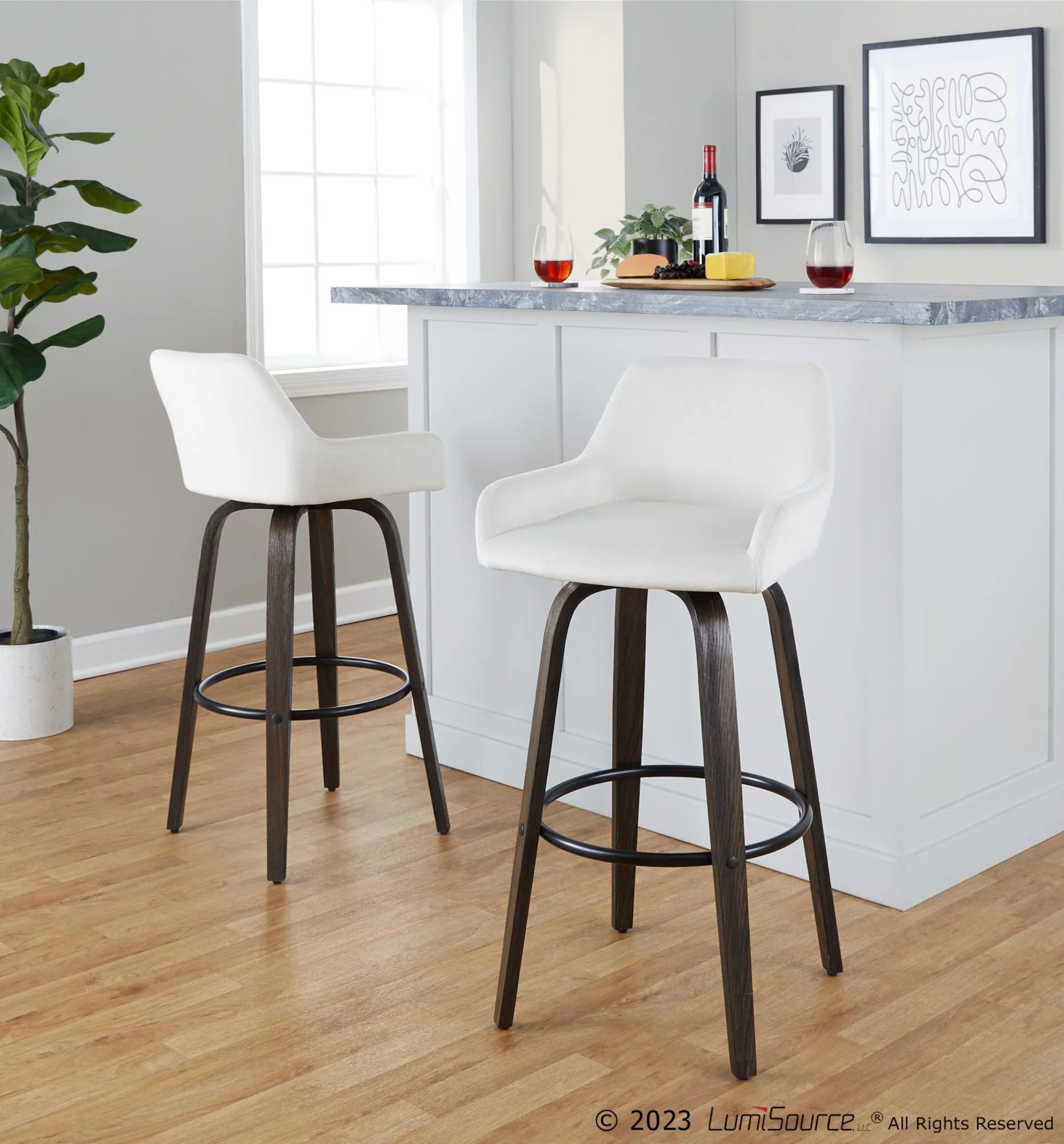Daniella 30" Fixed-Height Barstool - Set of 2 By LumiSource - B30-DNLAV-GRTZQ2 BNBK2 - Image 11
