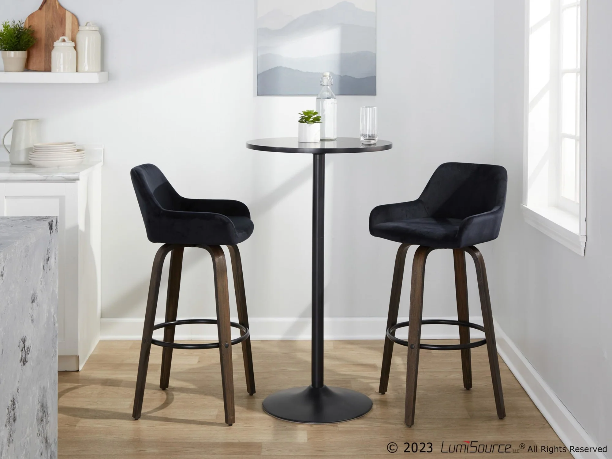 Daniella 30" Fixed-Height Barstool - Set of 2 By LumiSource - B30-DNLAV-GRTZQ2 BNBK2 - Image 4