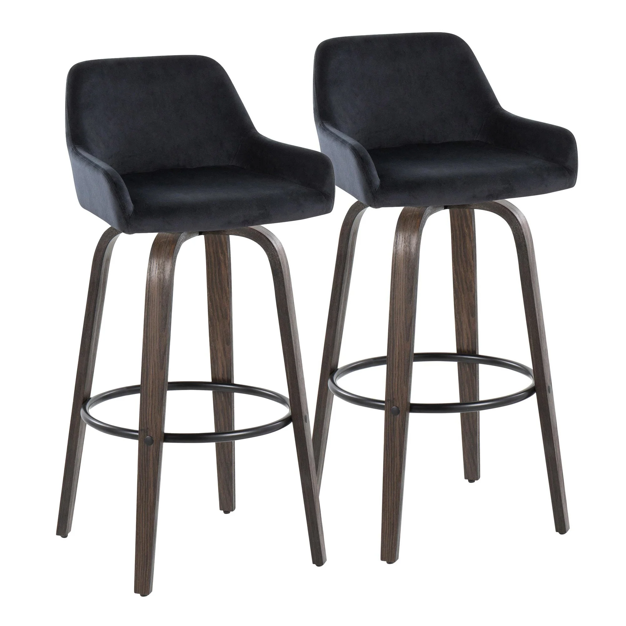 Daniella 30" Fixed-Height Barstool - Set of 2 By LumiSource - B30-DNLAV-GRTZQ2 BNBK2 - Image 5