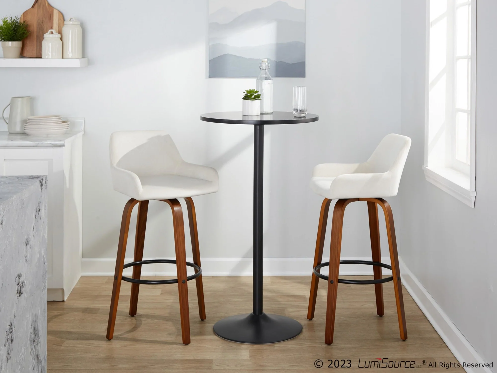 Daniella 30" Fixed-Height Barstool - Set of 2 By LumiSource - B30-DNLAV-GRTZQ2 WLBK2 - Image 13