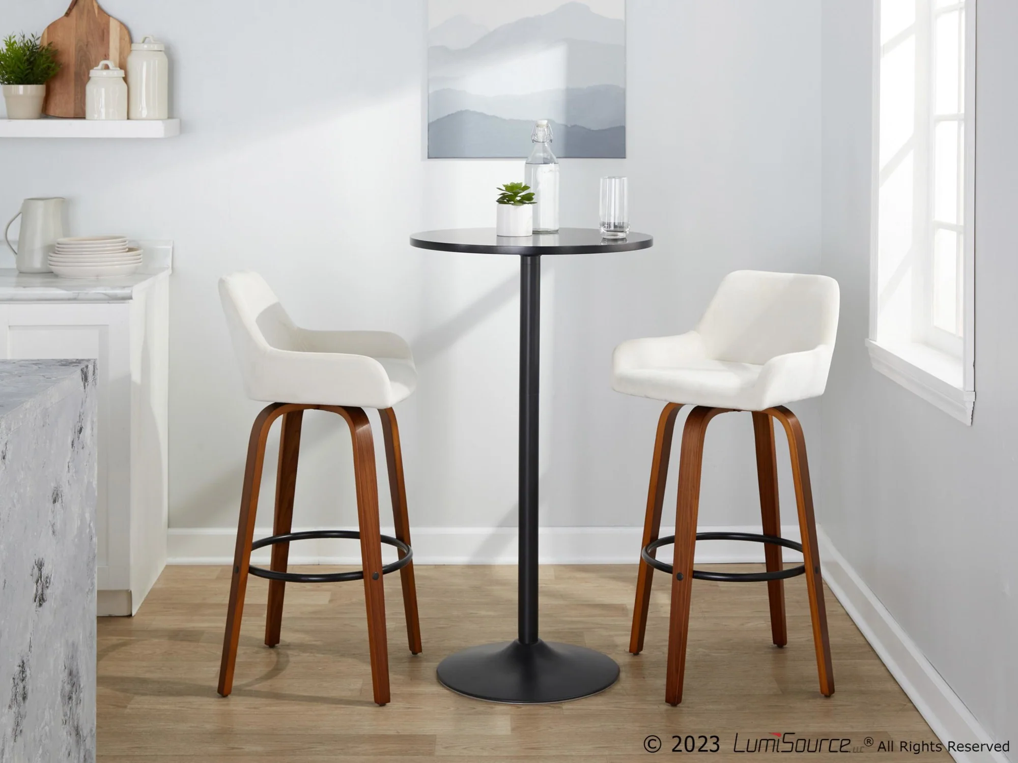 Daniella 30" Fixed-Height Barstool - Set of 2 By LumiSource - B30-DNLAV-GRTZQ2 WLBK2 - Image 14