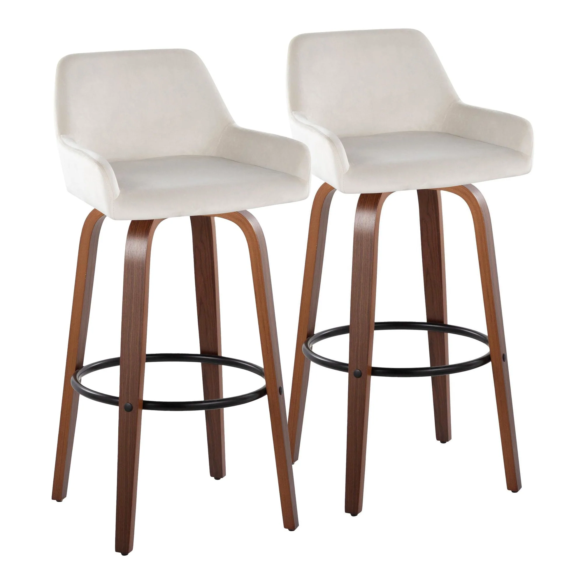 Daniella 30" Fixed-Height Barstool - Set of 2 By LumiSource - B30-DNLAV-GRTZQ2 WLBK2 - Image 15