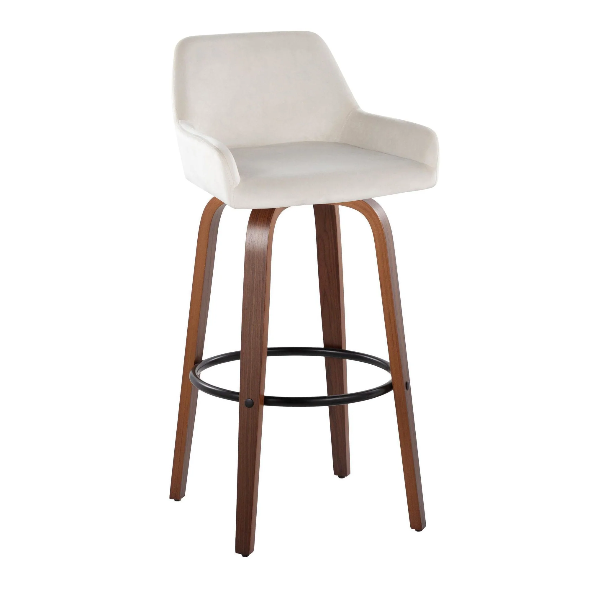 Daniella 30" Fixed-Height Barstool - Set of 2 By LumiSource - B30-DNLAV-GRTZQ2 WLBK2 - Image 16