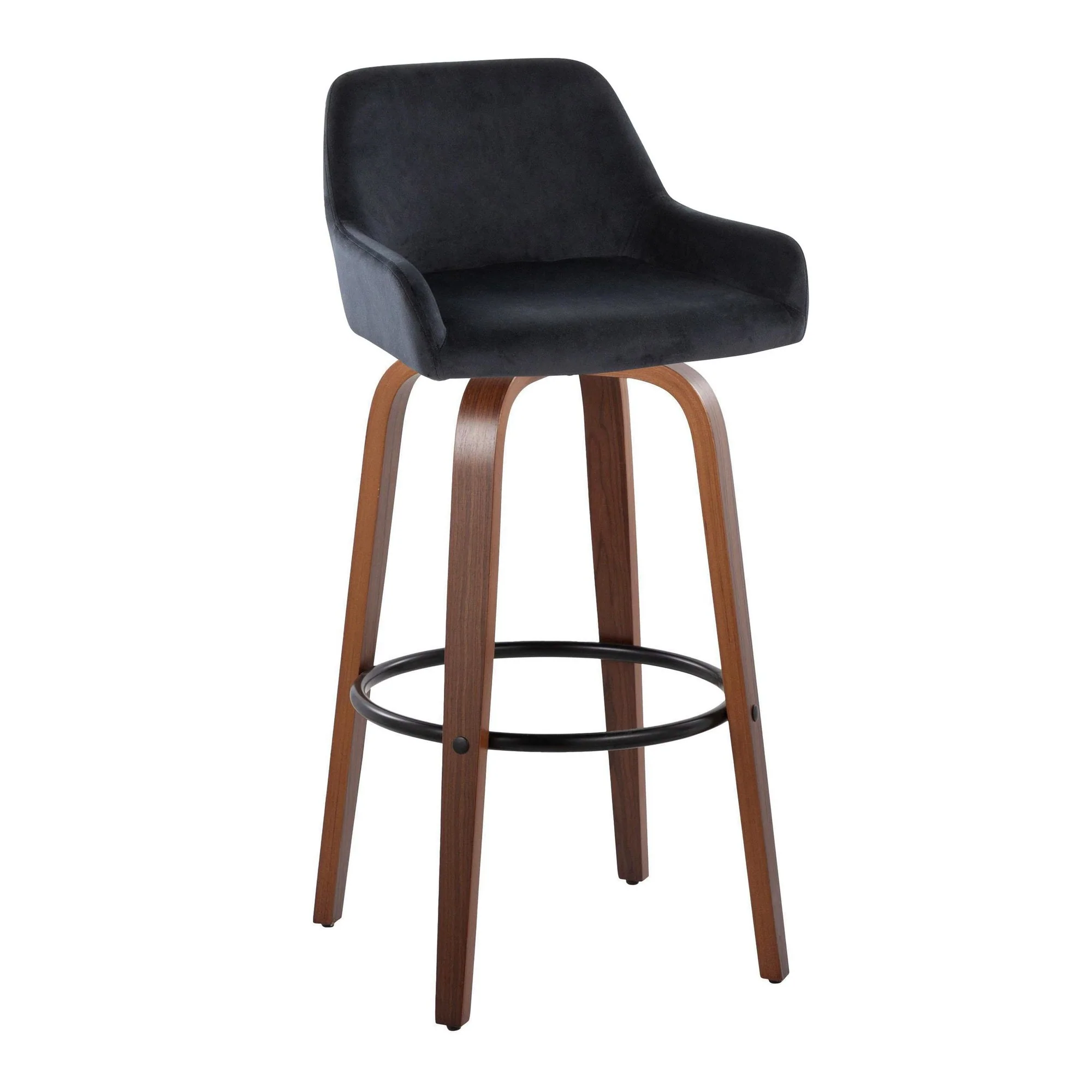 Daniella 30" Fixed-Height Barstool - Set of 2 By LumiSource - B30-DNLAV-GRTZQ2 WLBK2 - Image 6