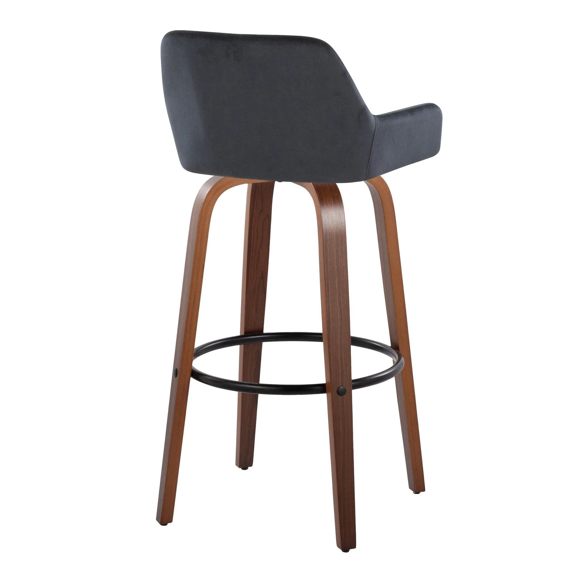 Daniella 30" Fixed-Height Barstool - Set of 2 By LumiSource - B30-DNLAV-GRTZQ2 WLBK2 - Image 8