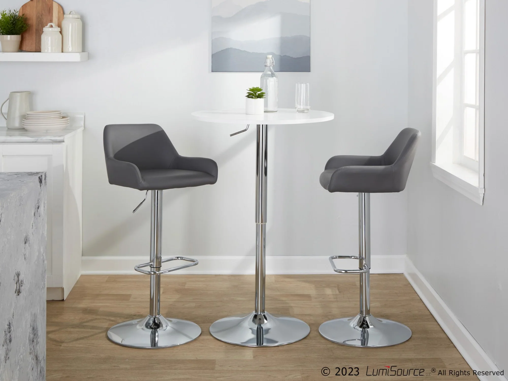 Daniella Adjustable Barstool - Set of 2 By LumiSource - BS-DNLAPU-RR2 CHRCAM2 - Image 11